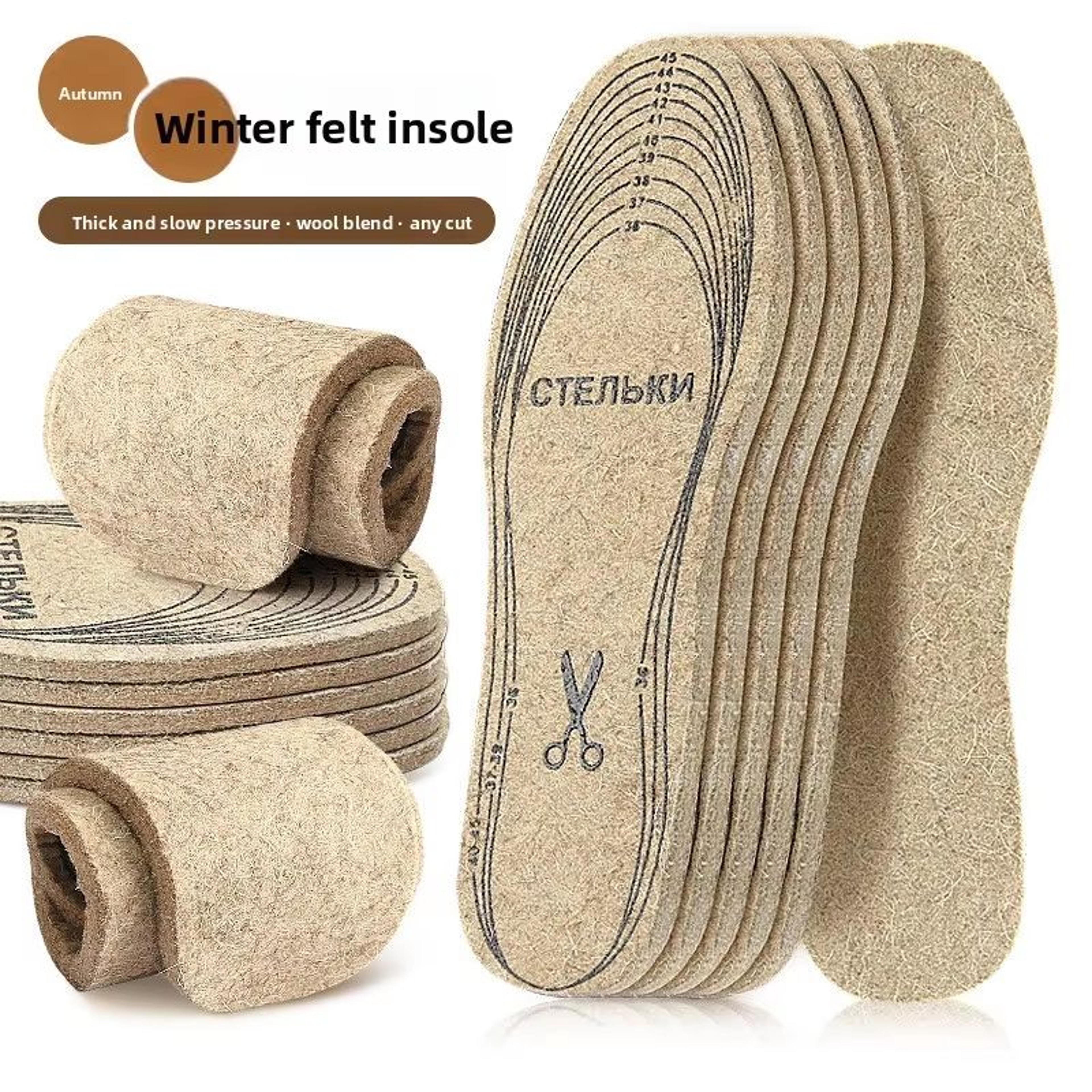 custom cut wool felt warm insoles for autumn–winter comfort