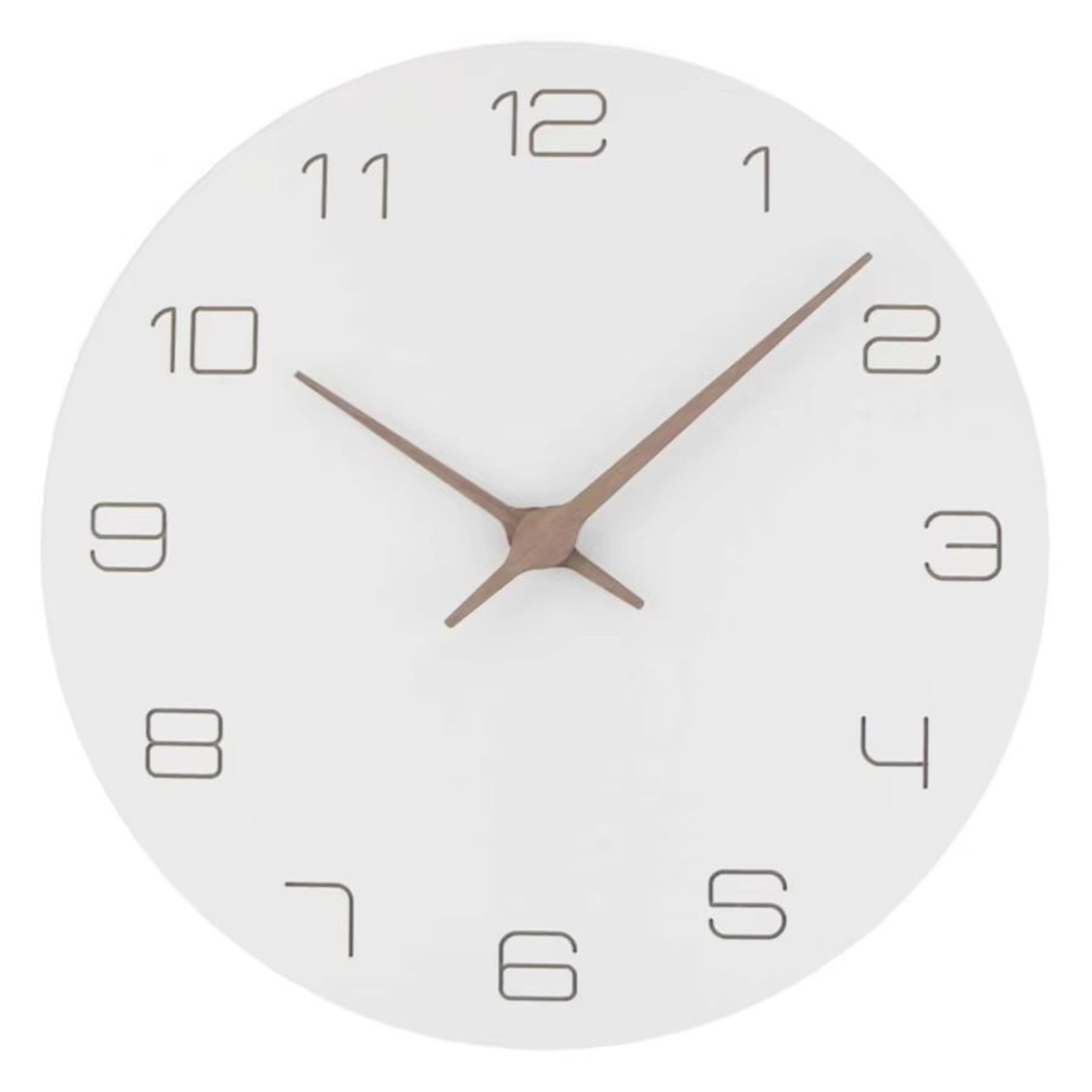 silent wooden quartz wall clock for living room and home decor