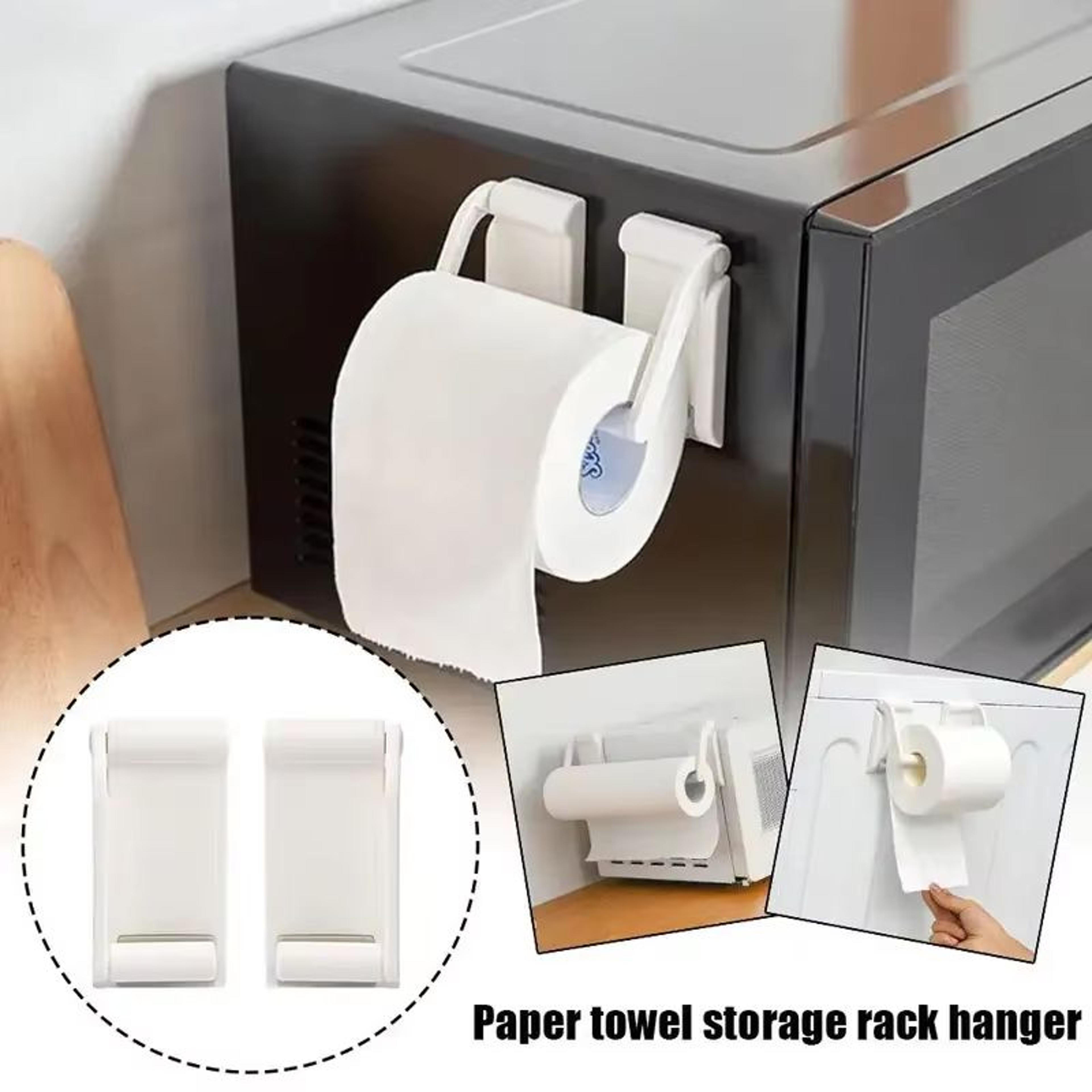 magnetic punch-free paper towel holder and kitchen storage rack