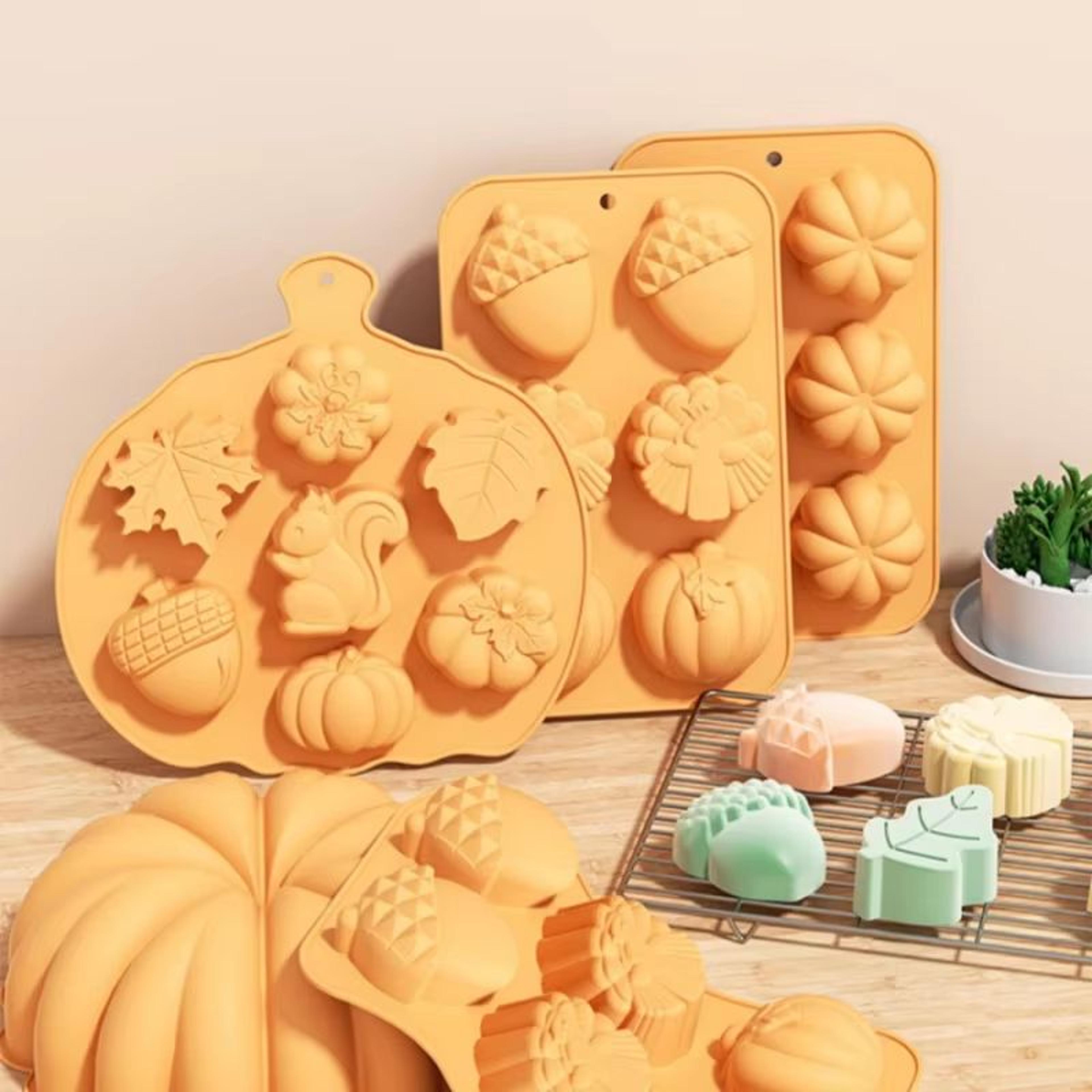 thanksgiving silicone chocolate mold pumpkin maple leaf squirrel turkey shapes