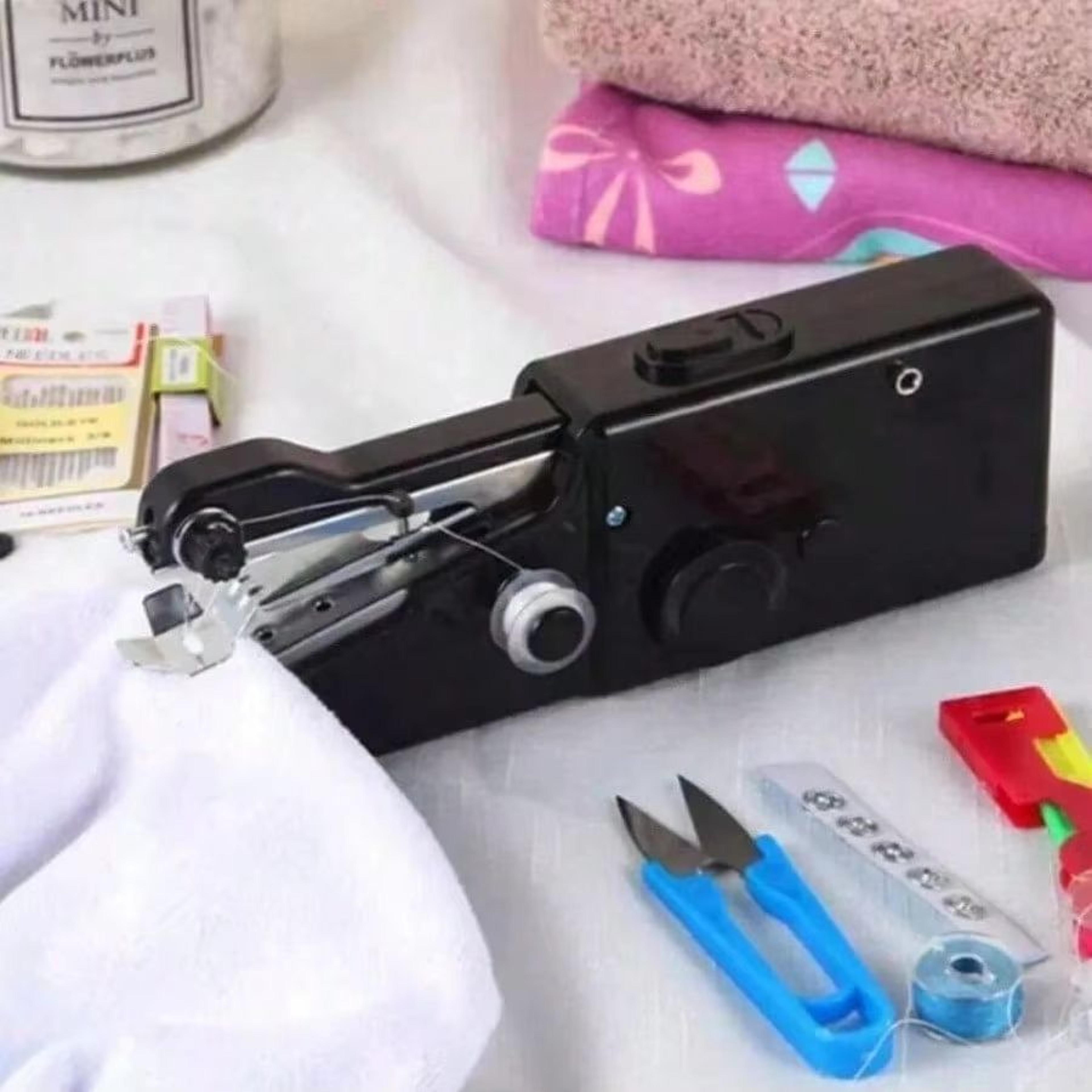 mini handheld sewing machine portable quick stitch sewing tool for home and travel, white