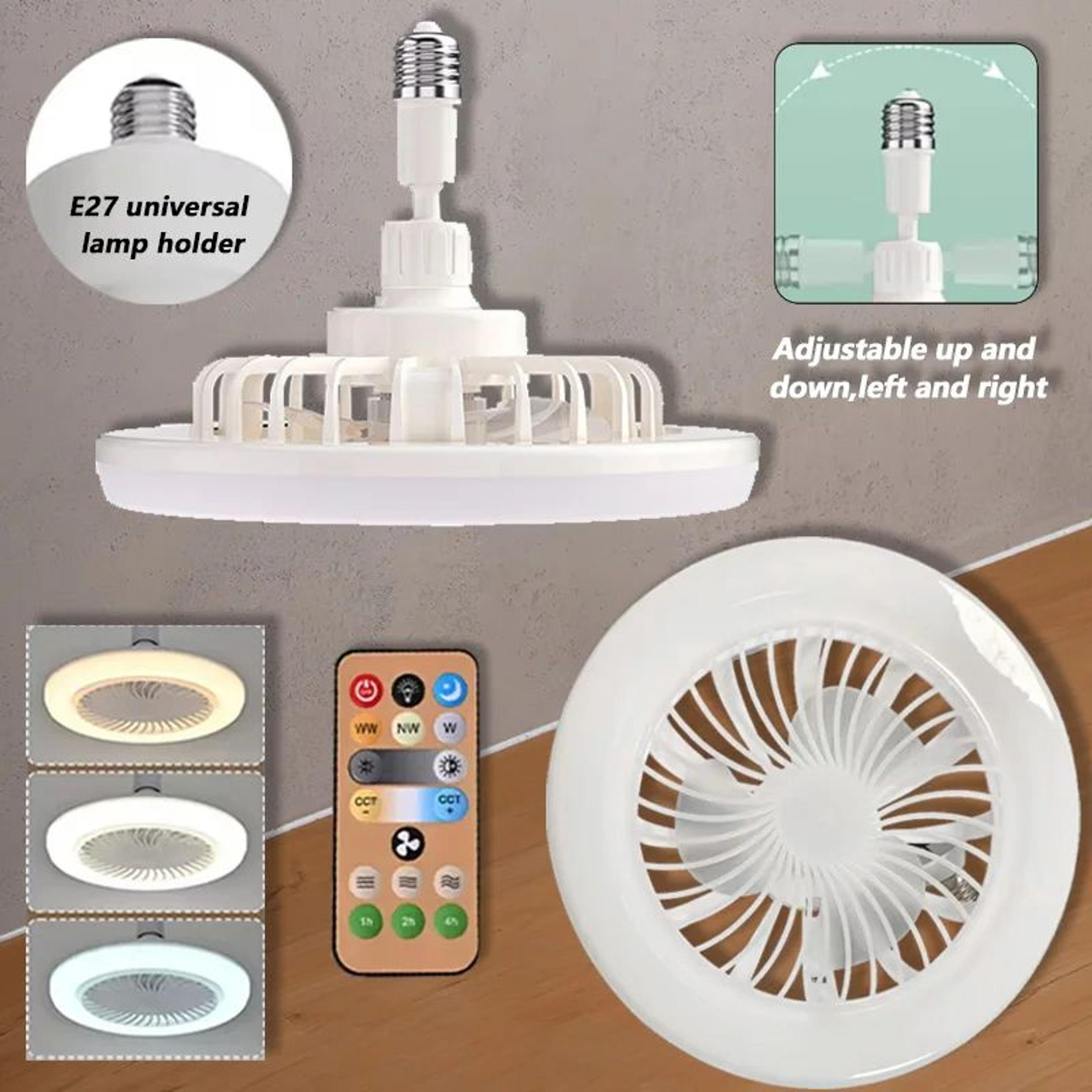 2-in-1 ceiling fan lamp with adjustable 3-speed fan and dimmable e27 led light