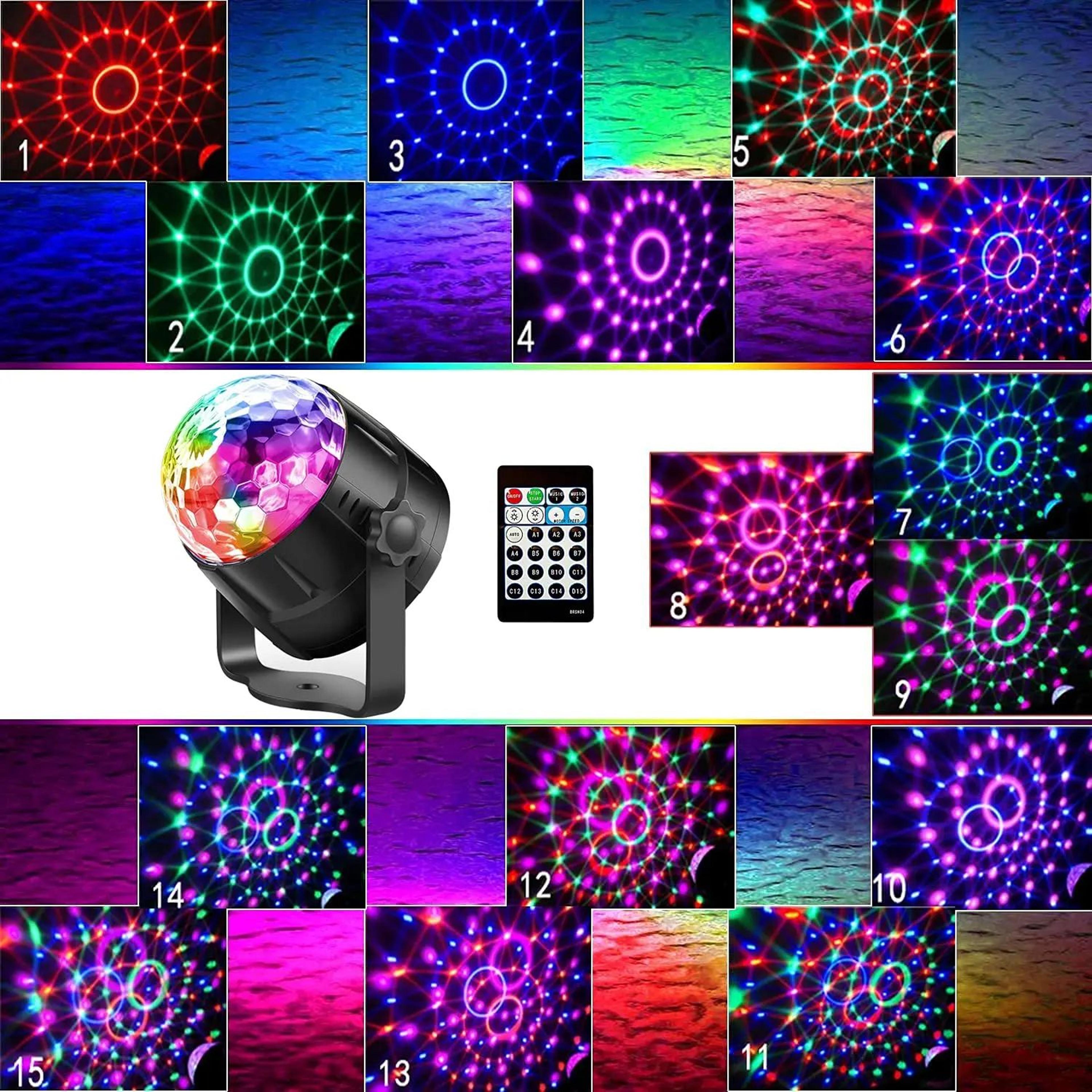 rgb sound-activated led disco ball light with remote control for parties and home decor