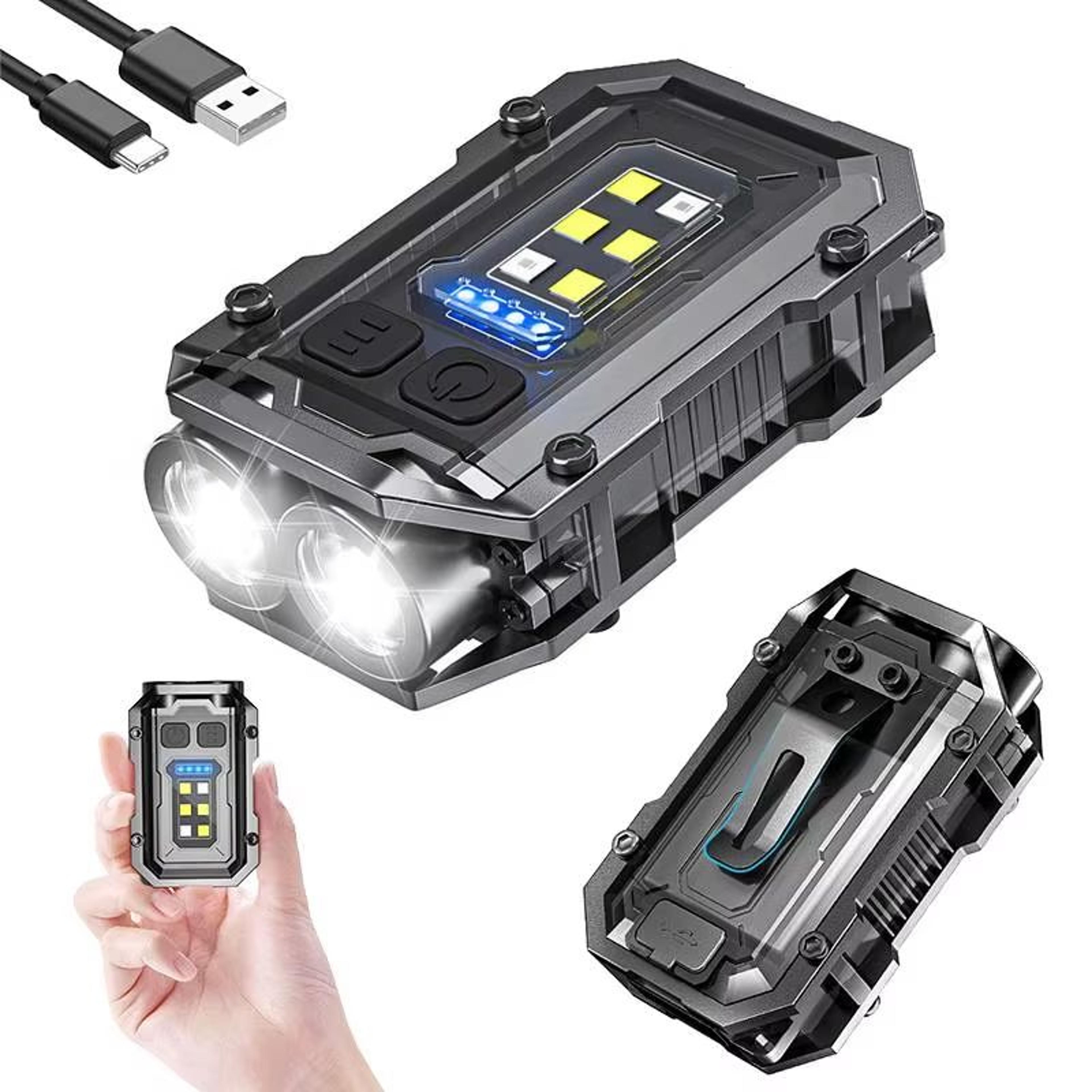 usb rechargeable multifunctional cob led keychain flashlight with magnetic base