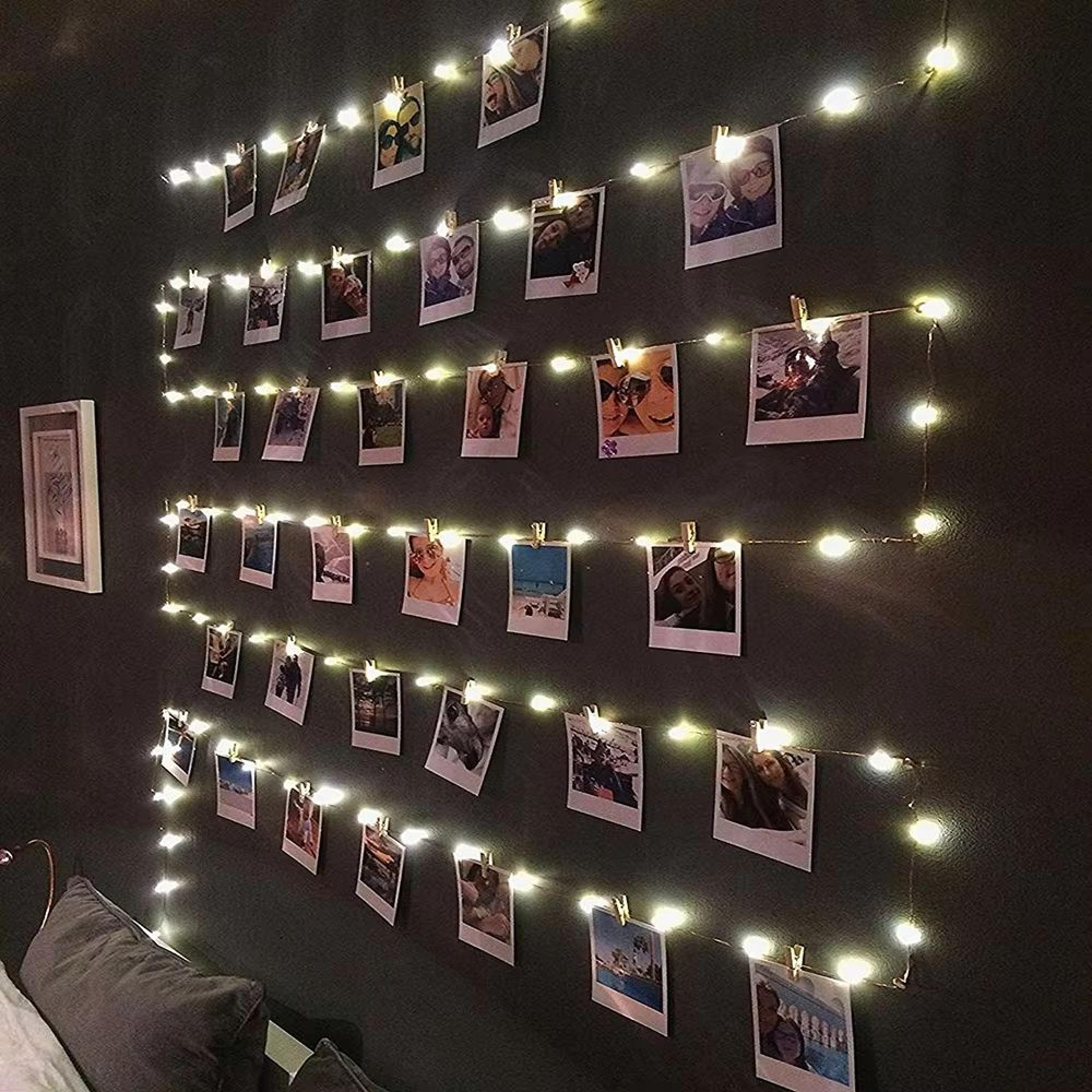 led fairy photo clip string lights with usb/aa power for home and party decoration
