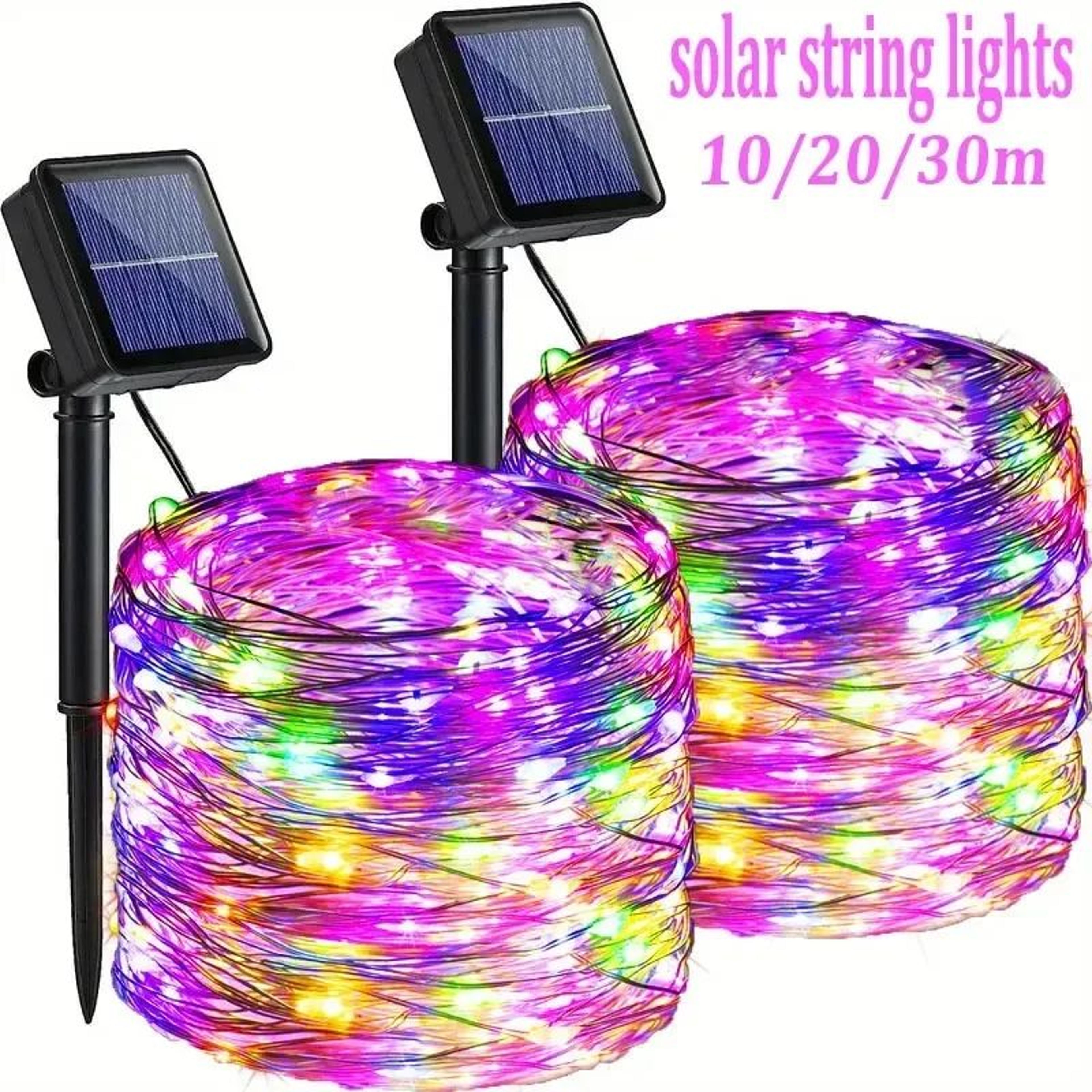 solar fairy garden string lights 8-mode waterproof outdoor patio yard decor