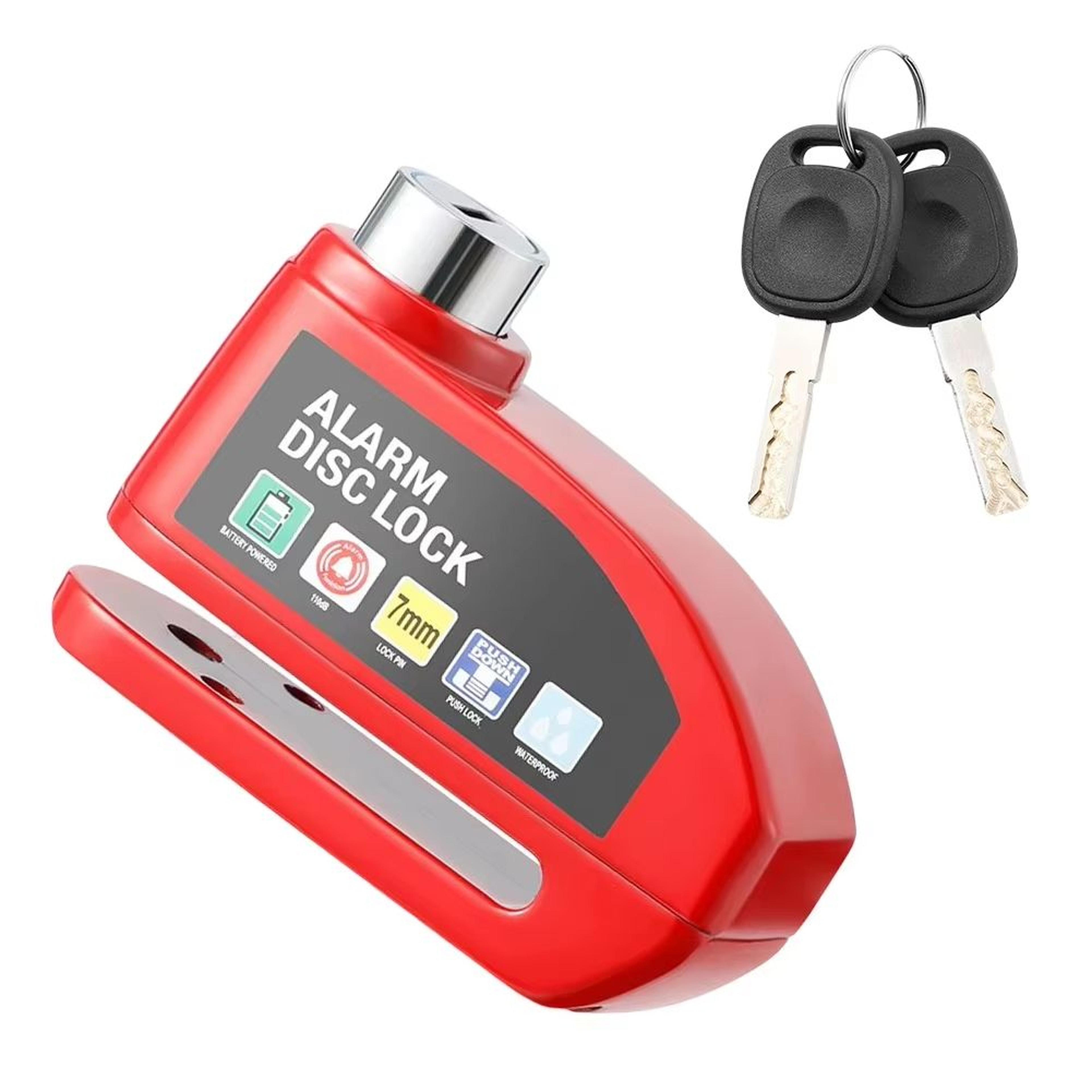waterproof alarm wheel disc brake lock for motorcycle scooter and bicycle