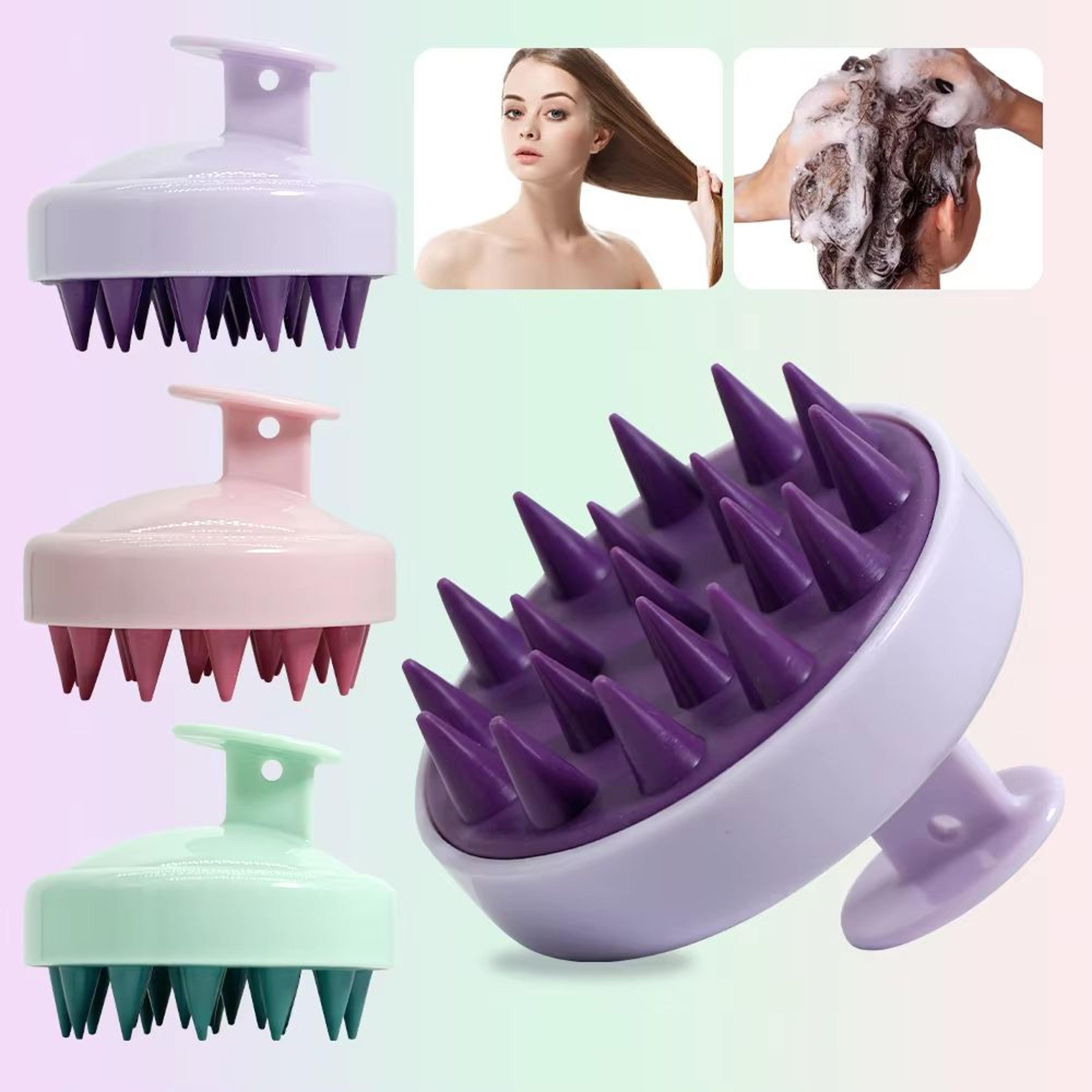 silicone scalp massage brush shampoo brush with magic handle for hair and body