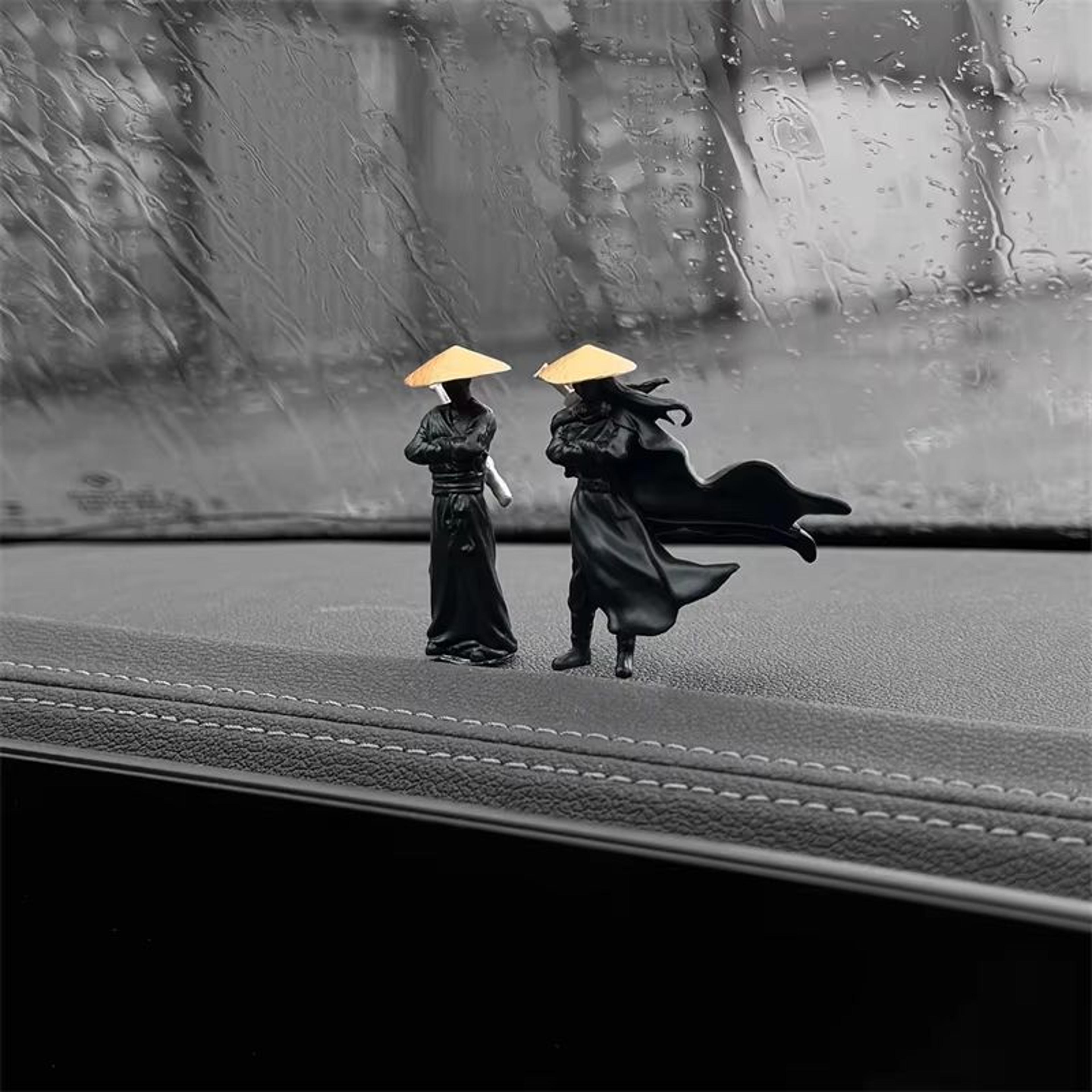 handcrafted resin ninja samurai mini figure for car and desk decor