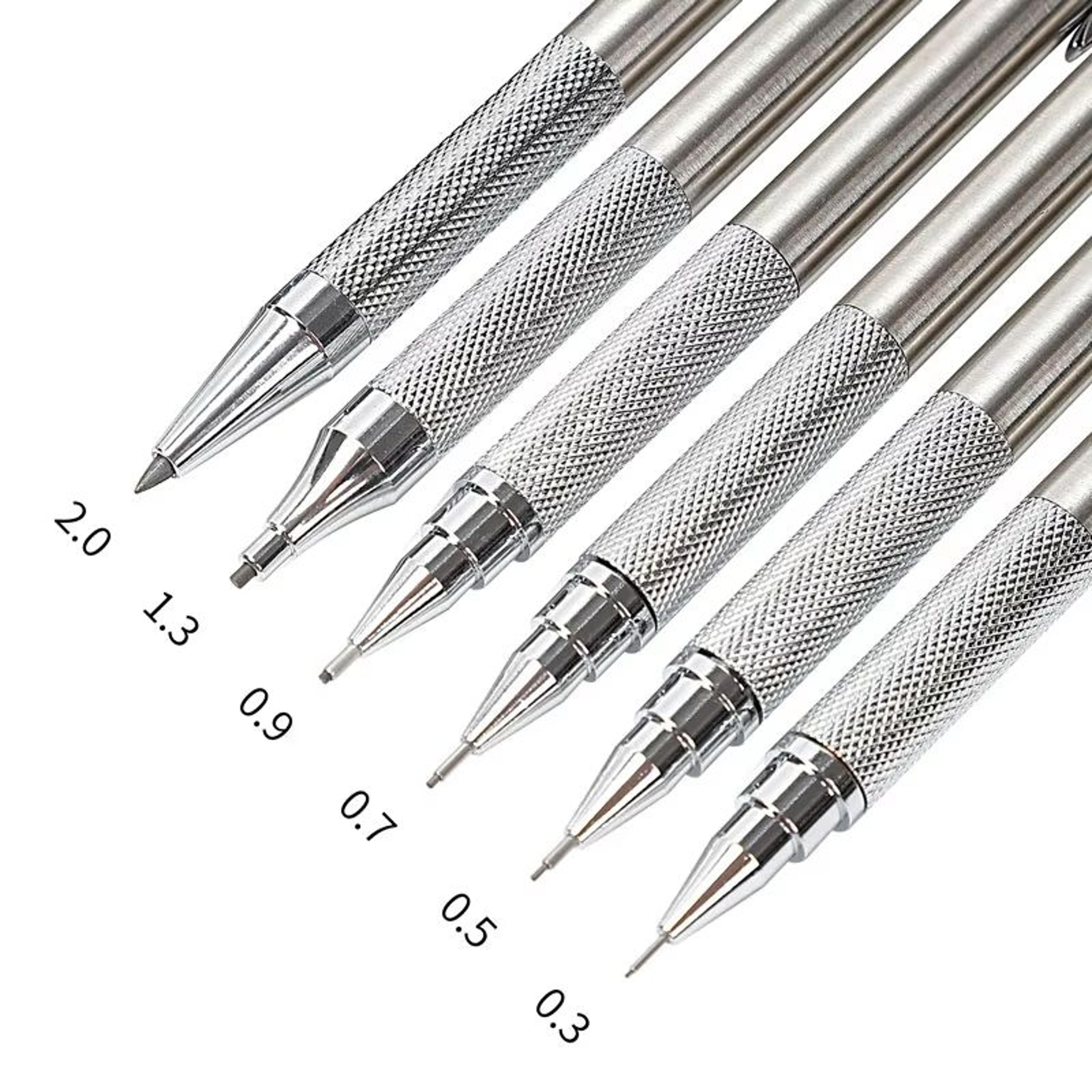 professional full metal mechanical pencil set for drawing, drafting, and writing