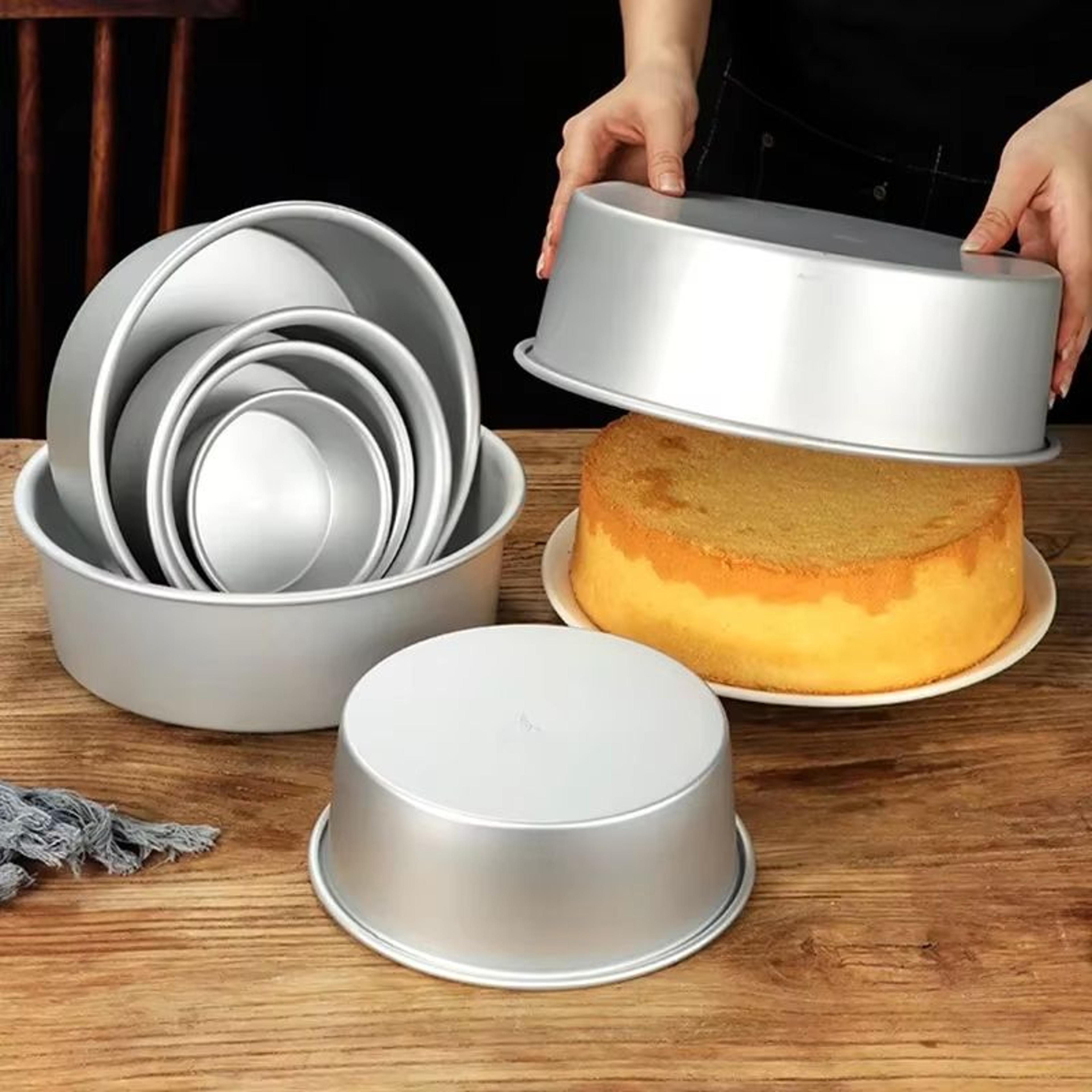 aluminum round cake pan set 4–12in solid bottom chiffon and layer cake bakeware
