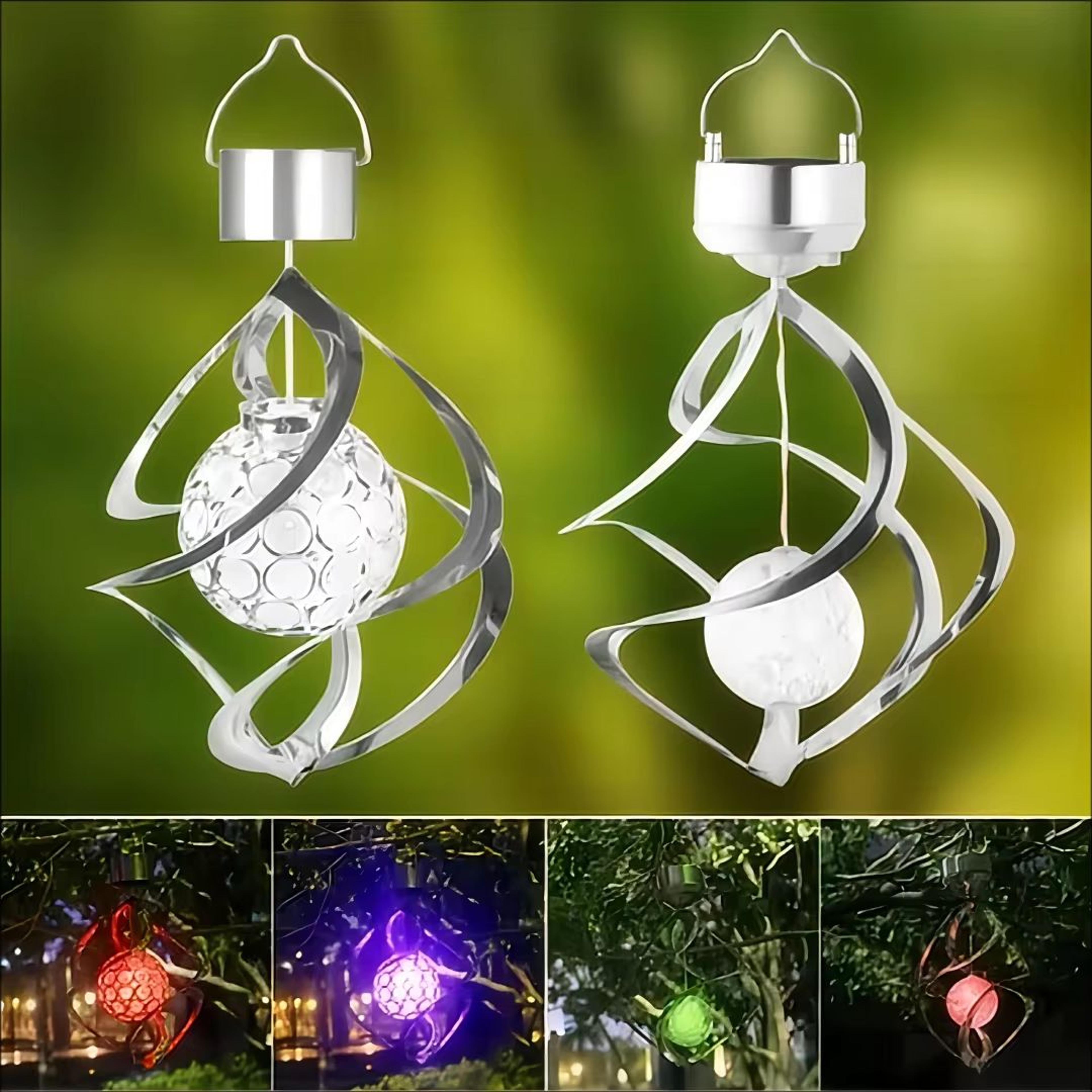 solar wind chime pendant light outdoor decorative garden led lamp