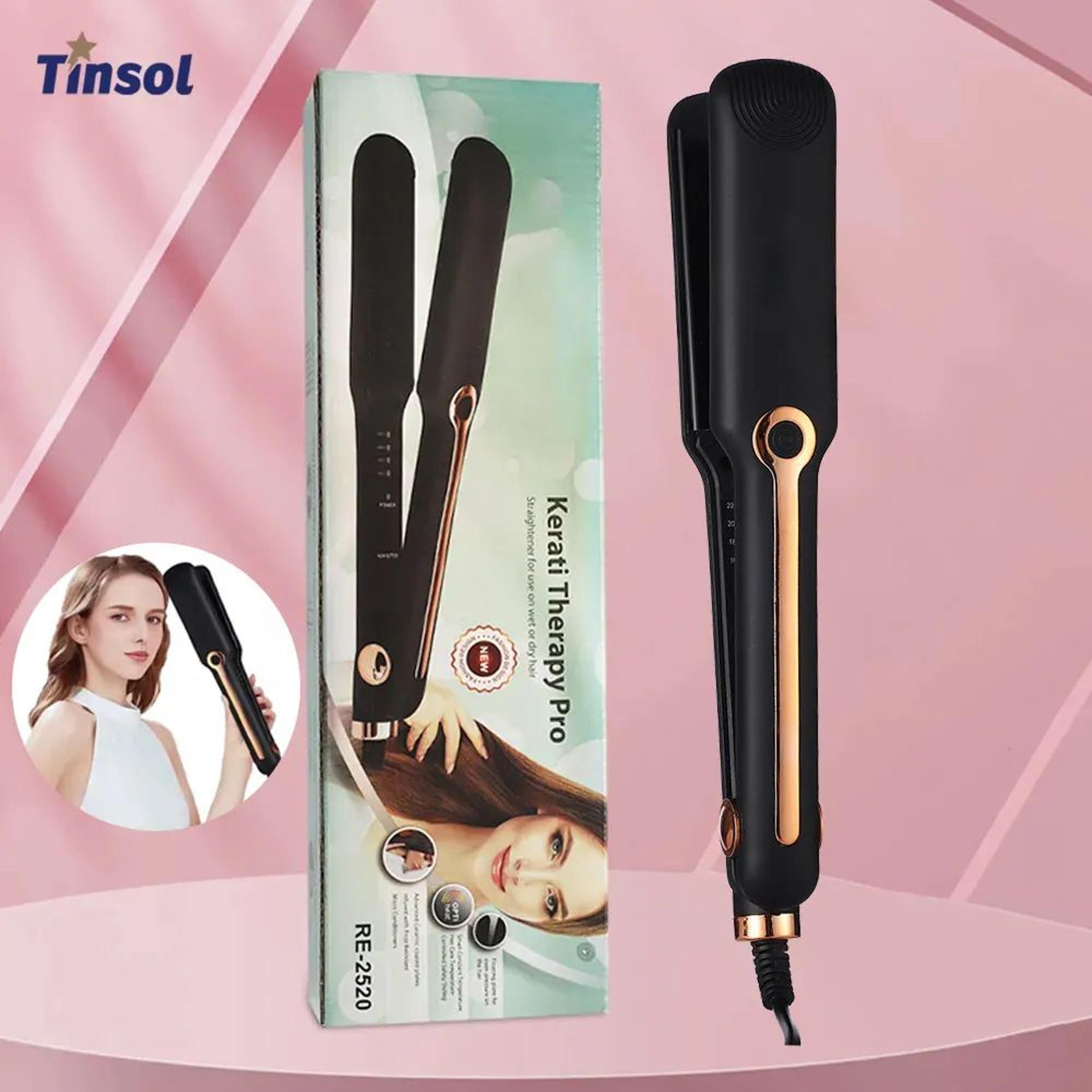 tinsol professional ceramic hair straightener with negative ion wide plate and adjustable temperature