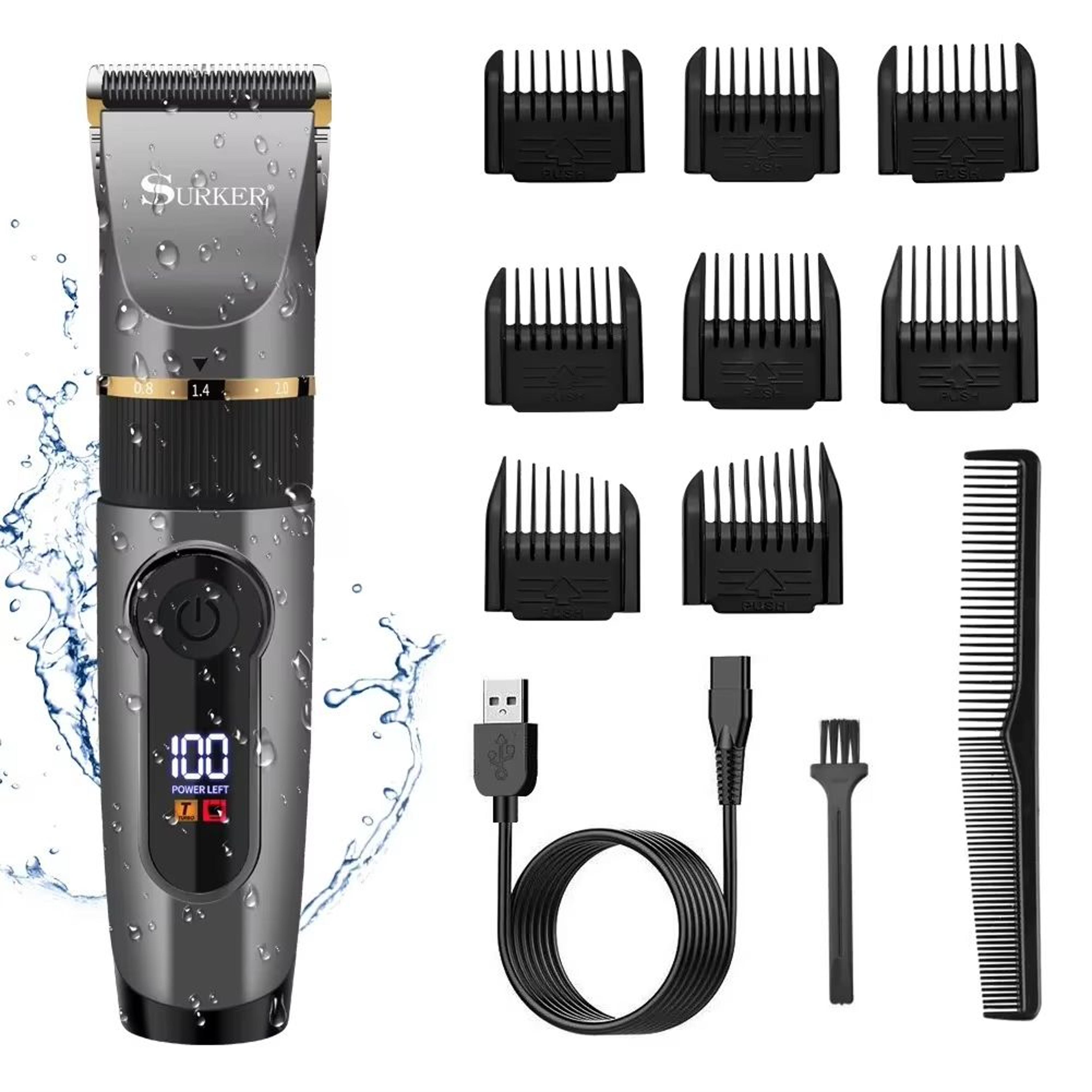 tinsol professional electric hair trimmer with ceramic blade and led display