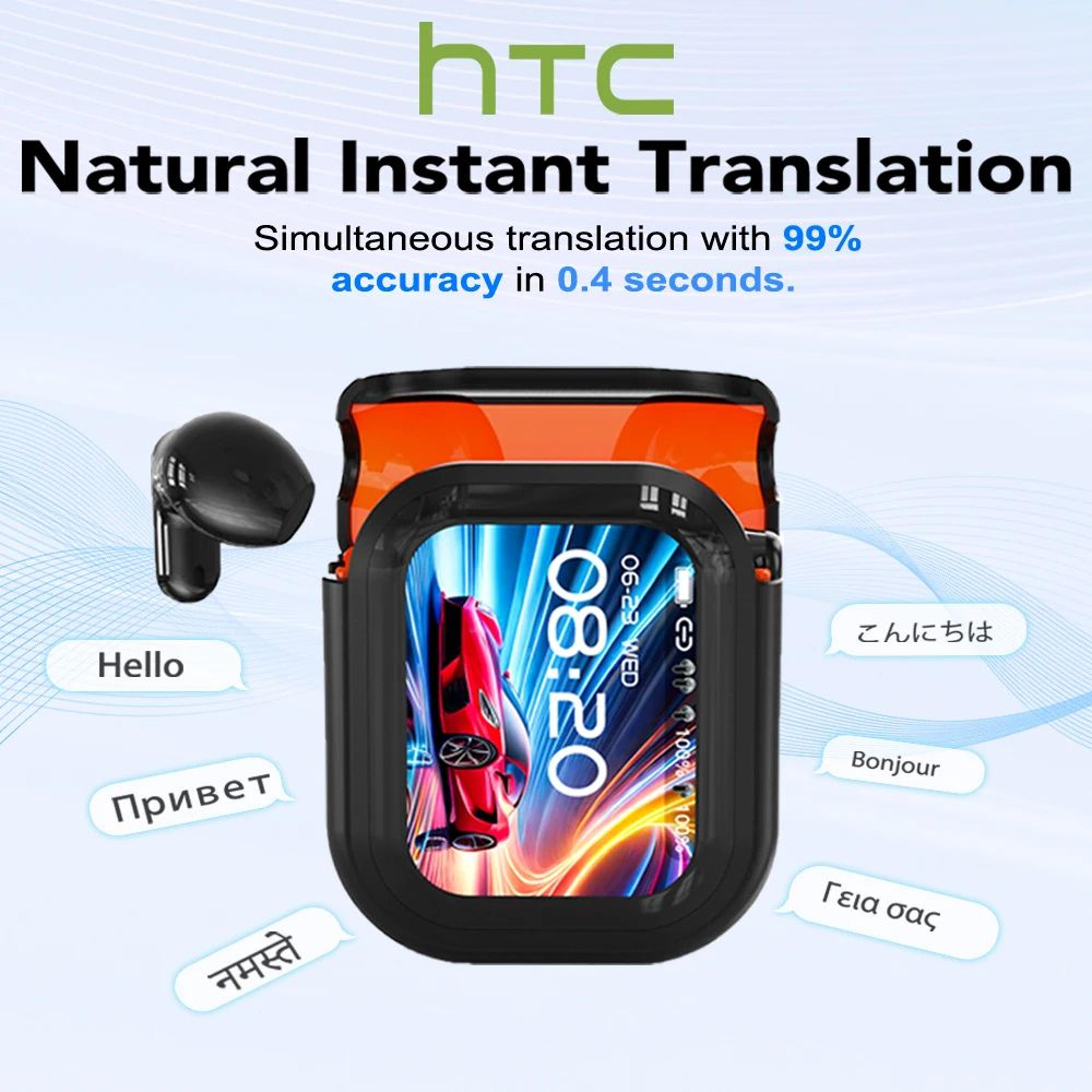 bluetooth 6.0 wireless translation earphones with led display and long battery life
