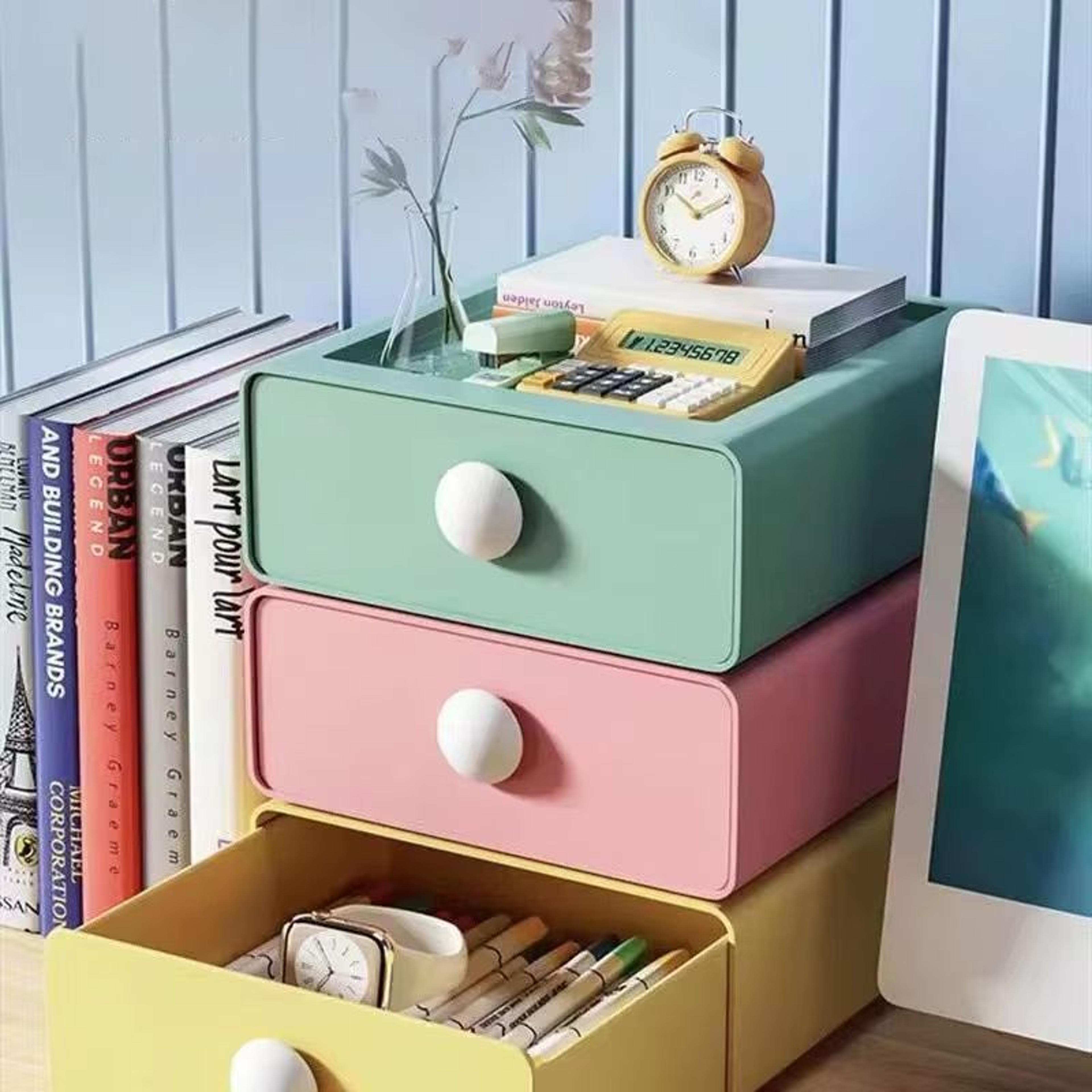 stackable desktop drawer organizer box for stationery and sundries storage