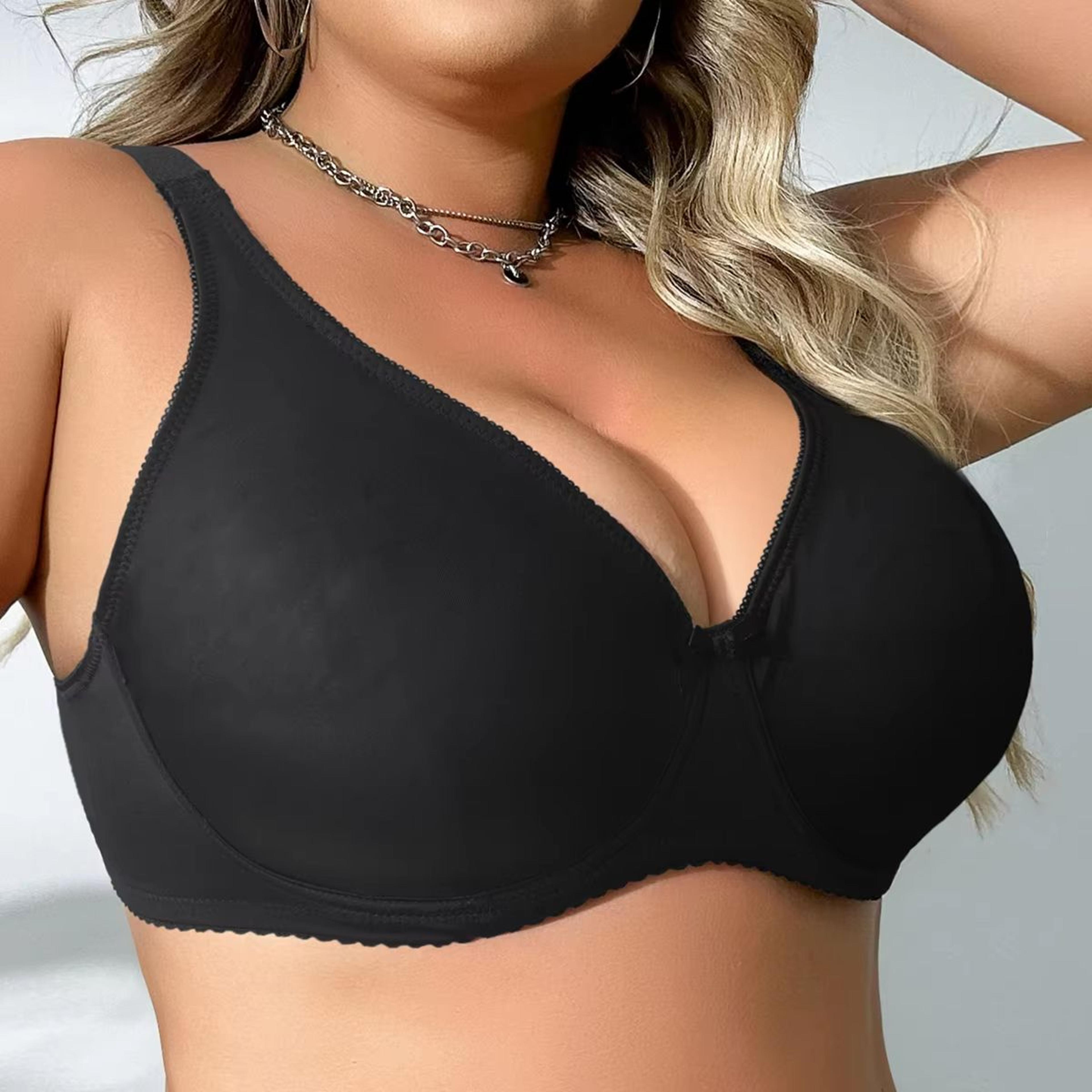 beauwear plus size underwire bra for big bust women, unlined full support comfort bra