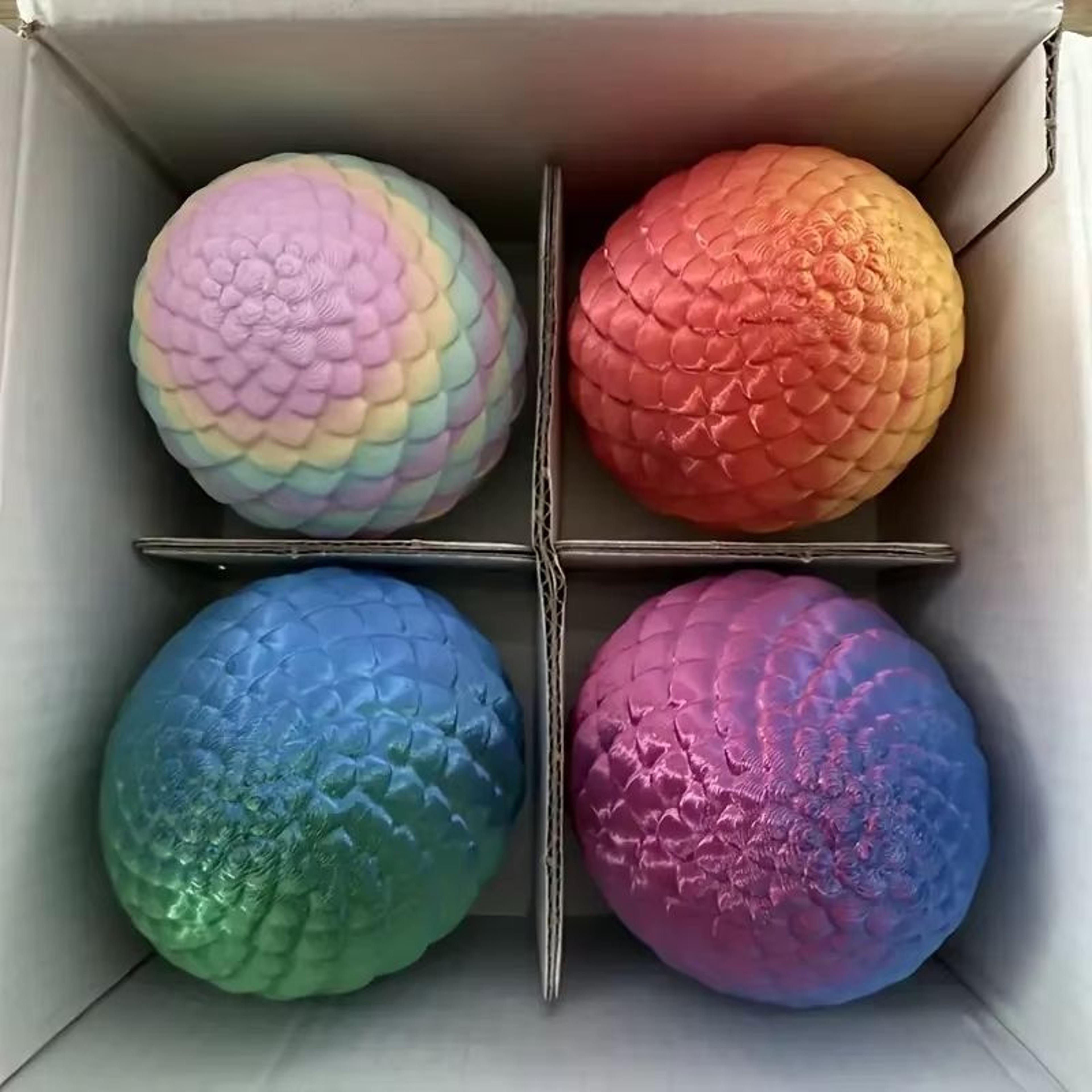 4-piece 3d printed snake surprise egg decorations with flexible joints