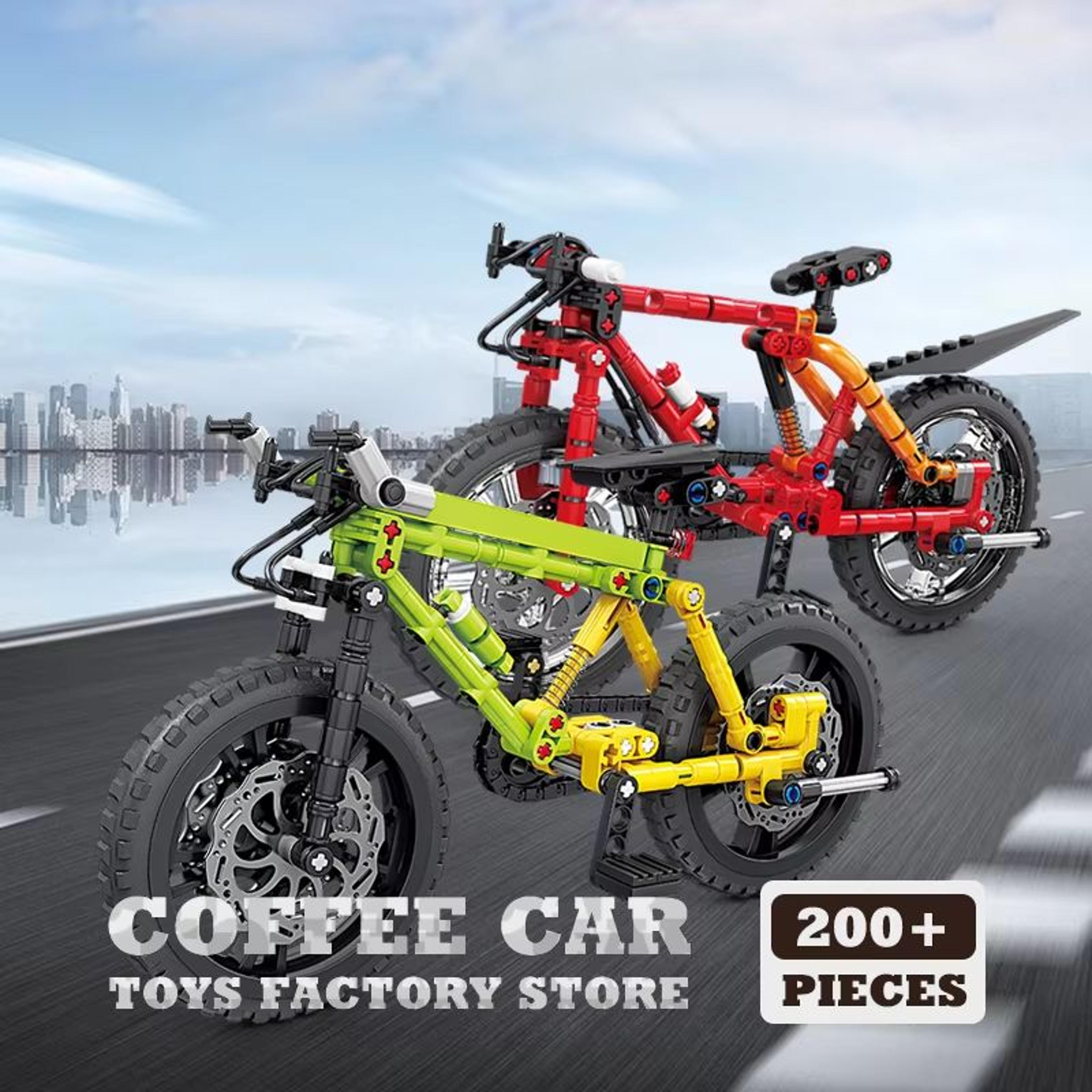 technology mountain bike moc blocks building set – off-road bicycle 3d bricks toy for kids and adults
