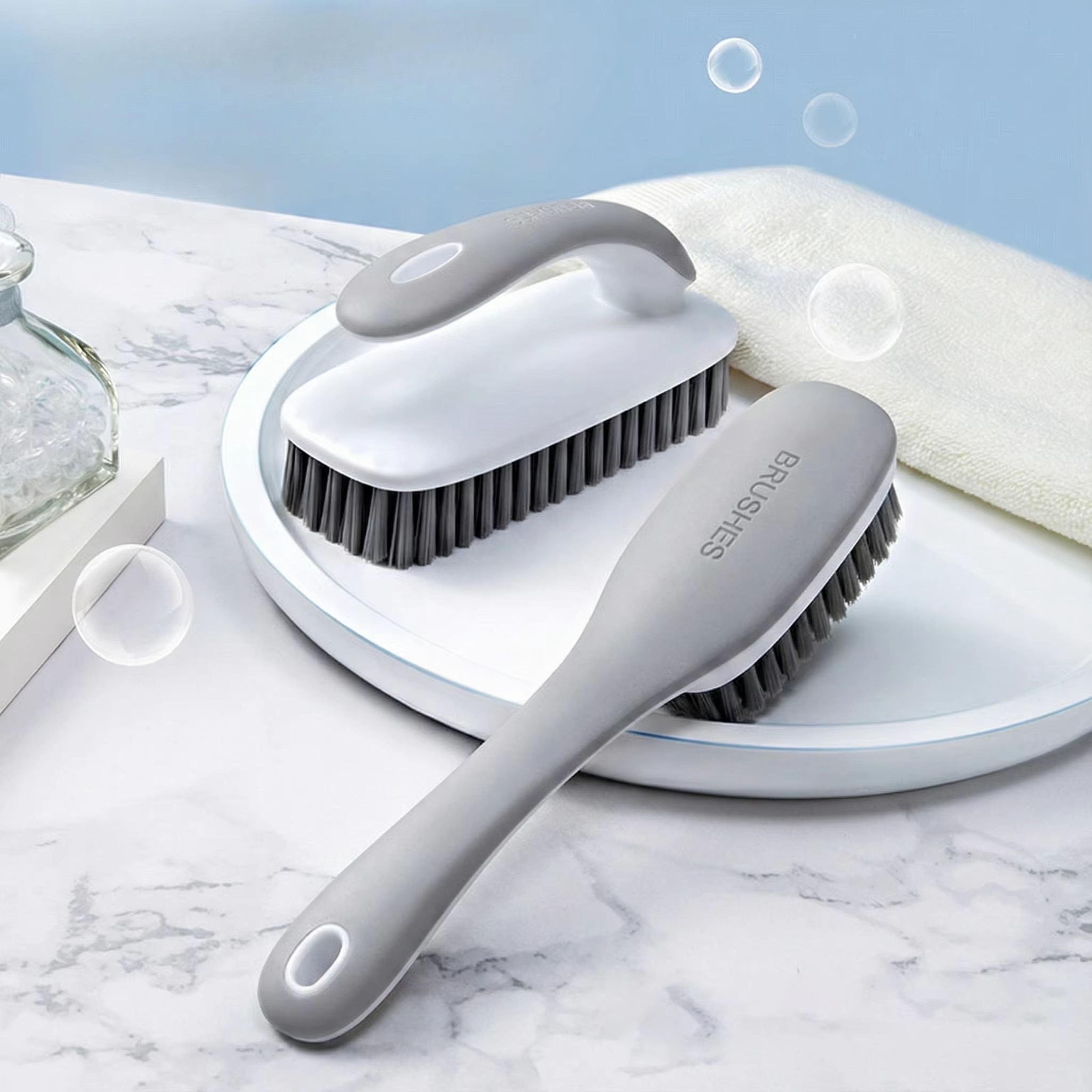 multifunctional shoe and laundry cleaning brush set with soft bristles