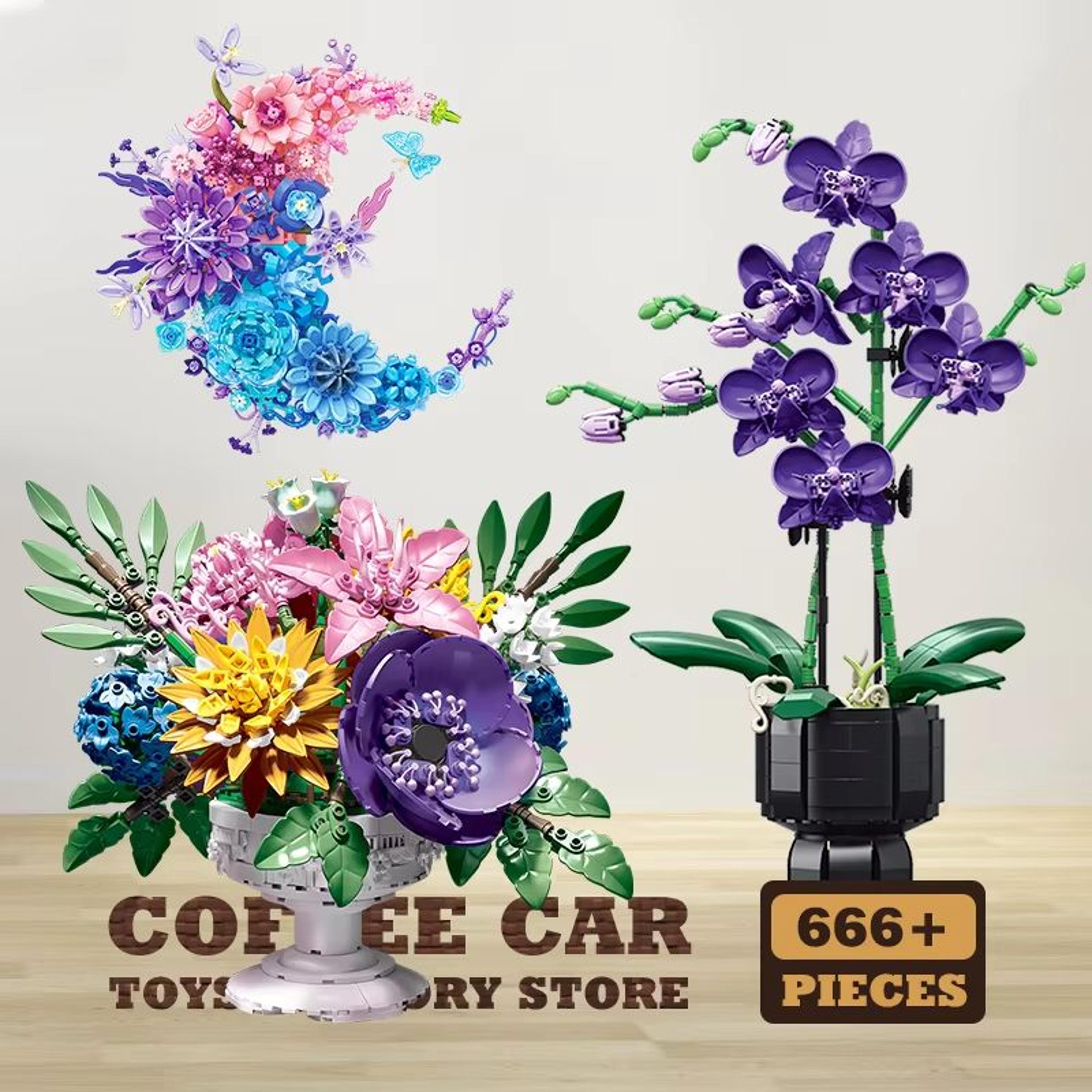 creative bonsai building blocks bouquet 3d model diy flower kit