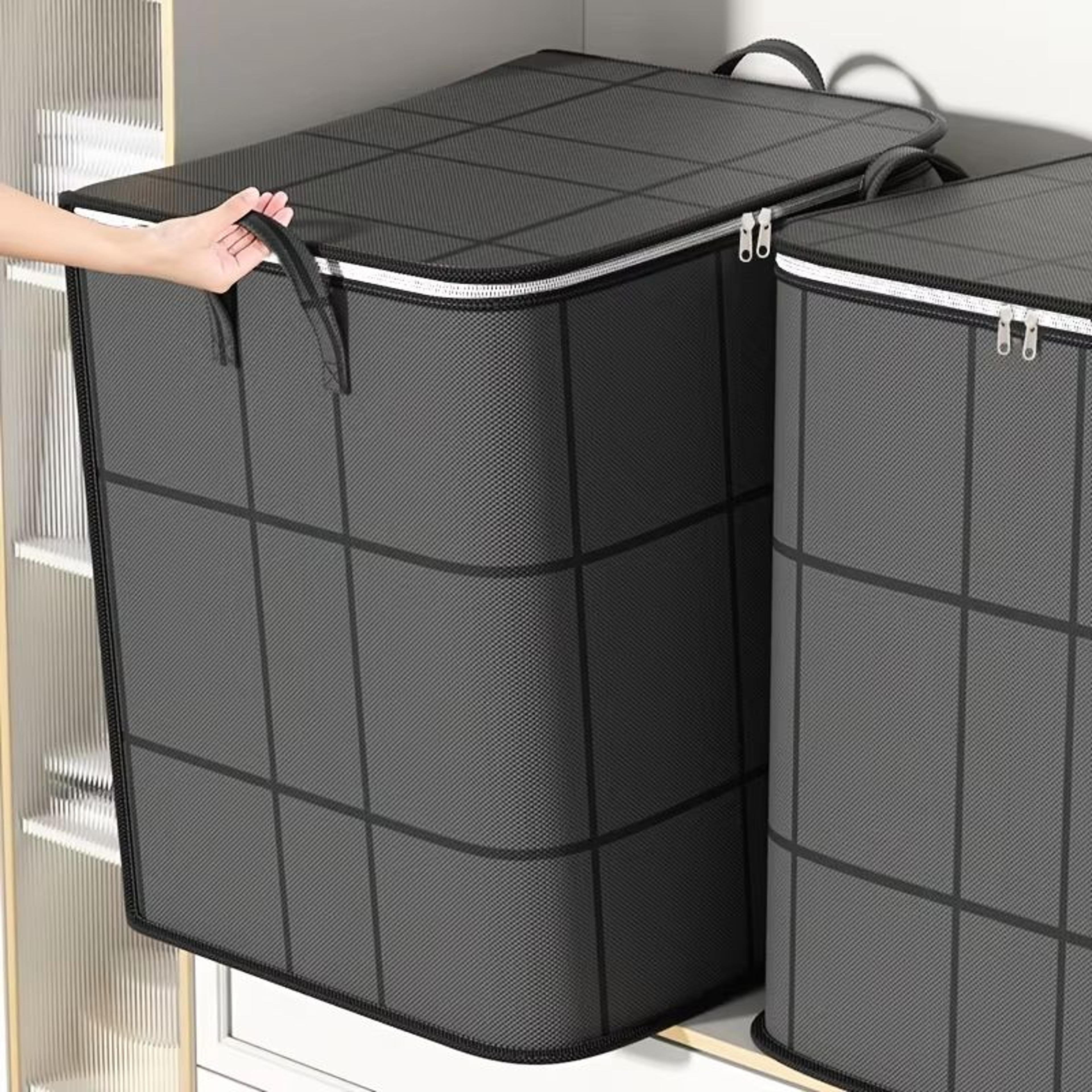 large foldable clothes storage bag with handle and double zipper