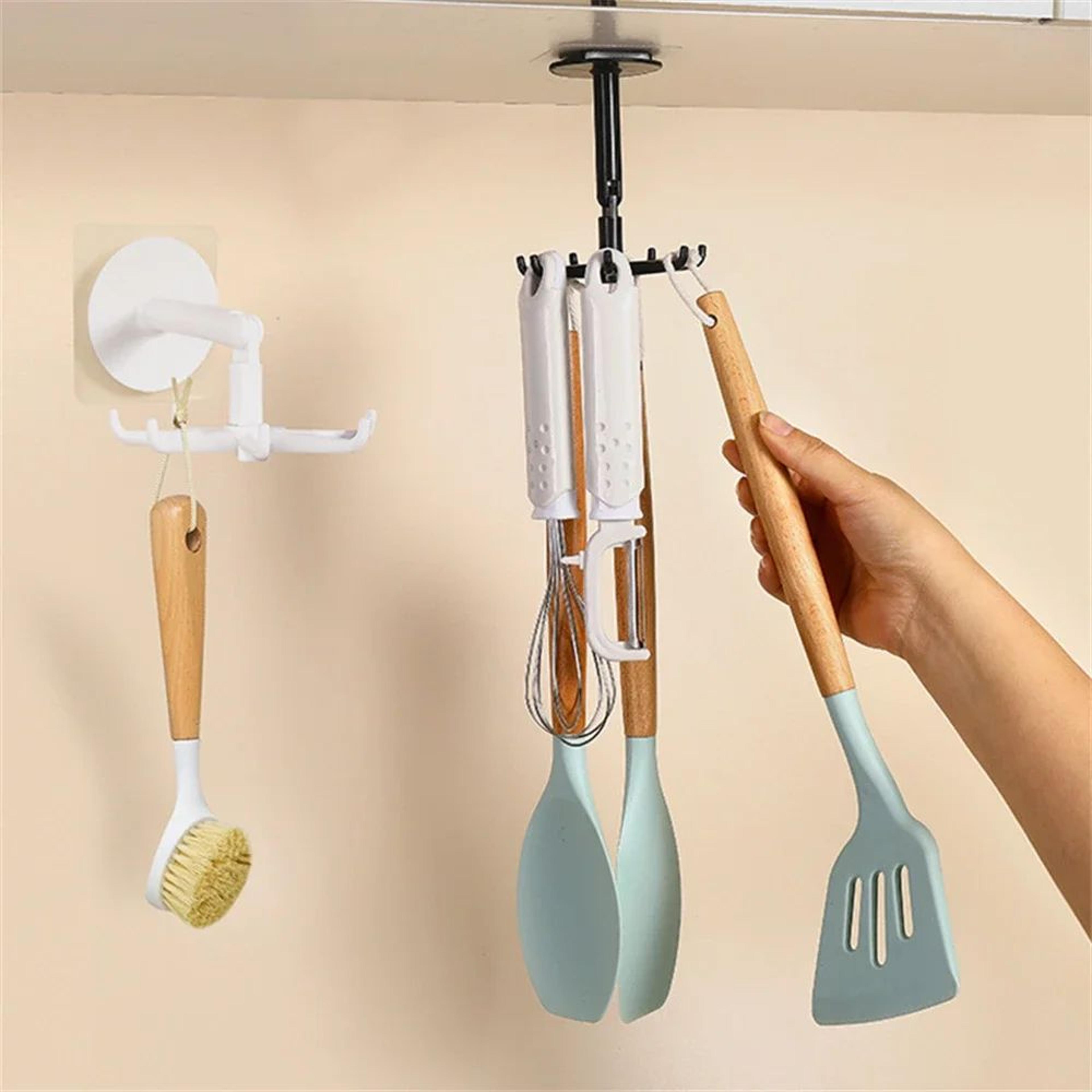 rotatable 7-claw 360° punch free self-adhesive hook for kitchen and bathroom