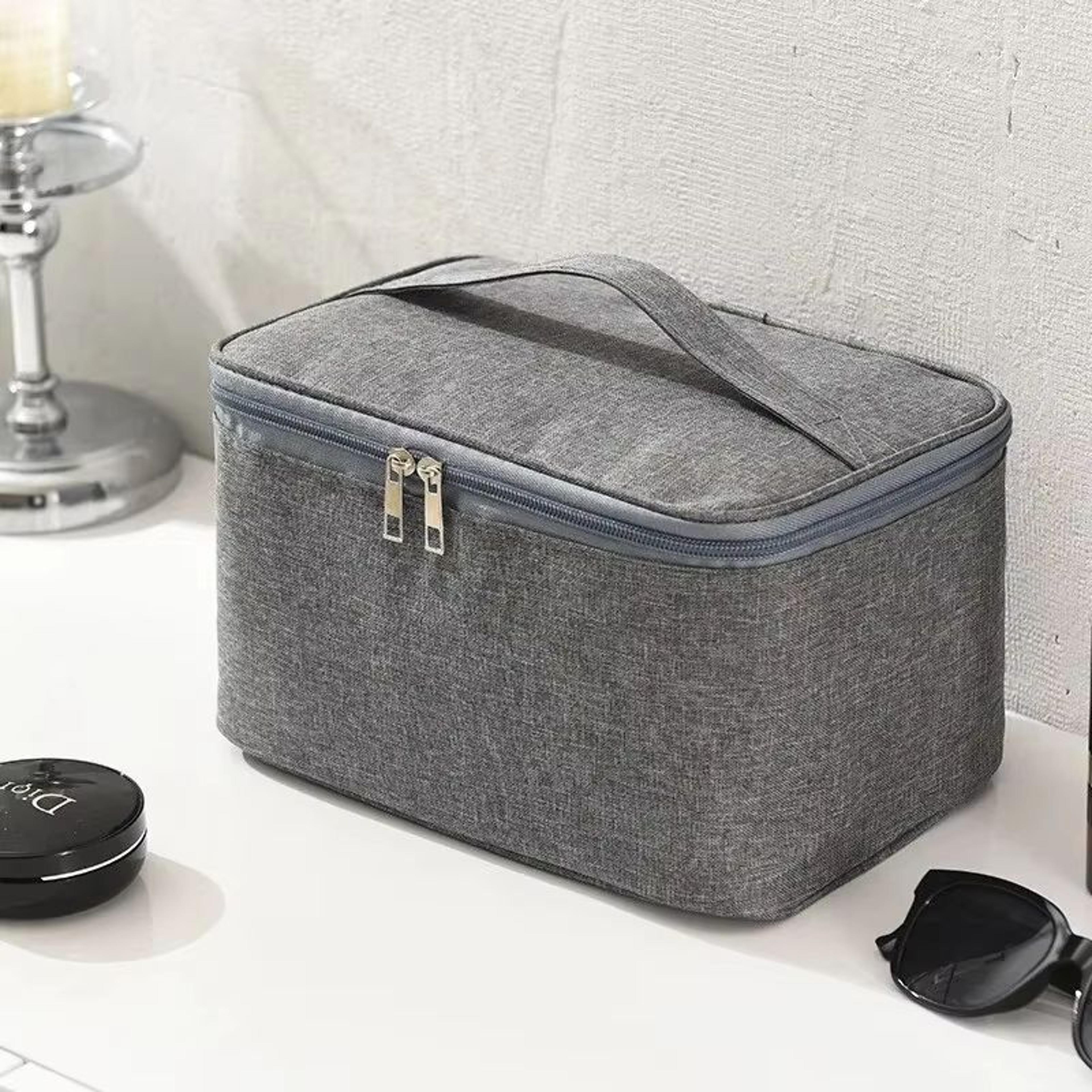 men's large capacity double layer toiletry bag with oxford cloth