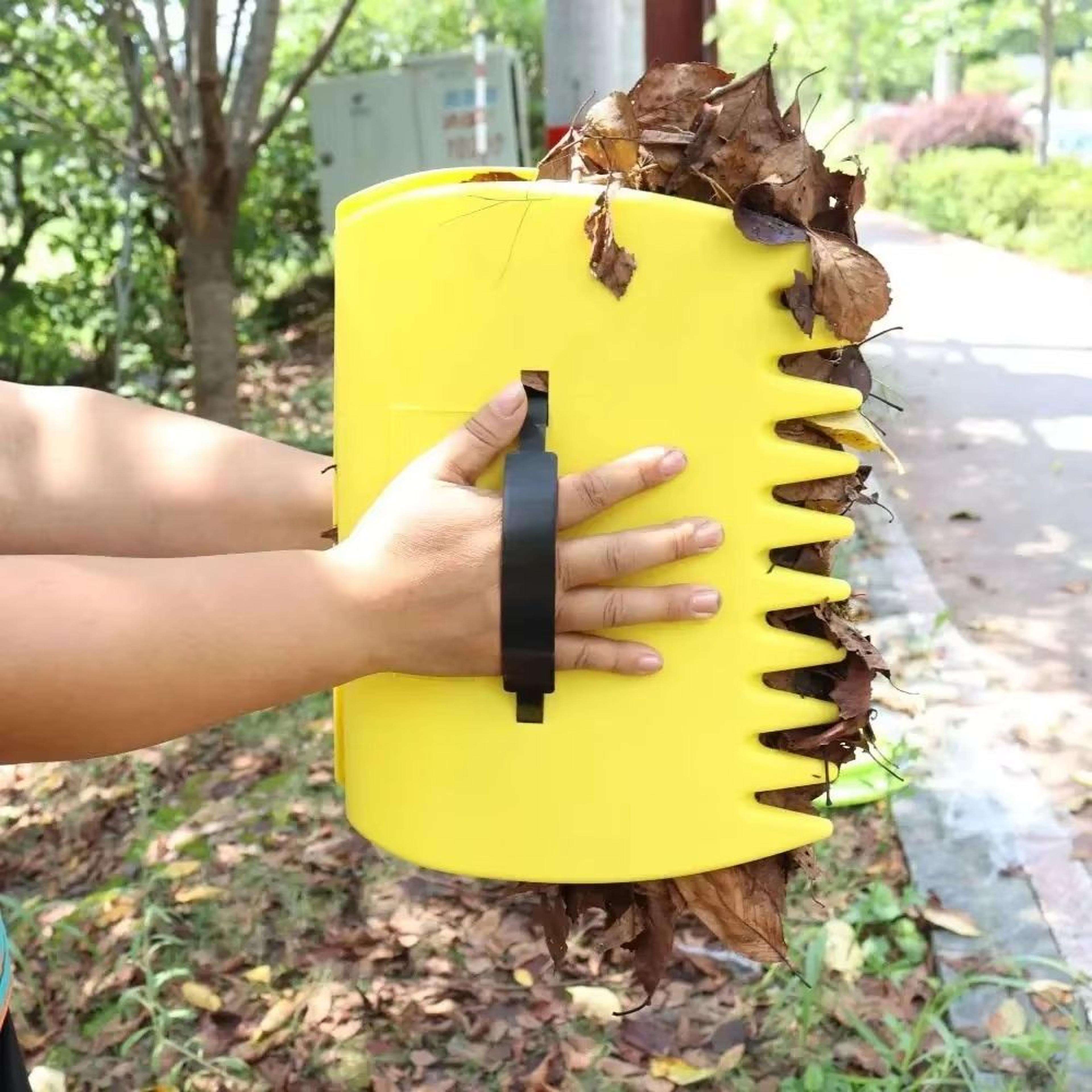 leaf hand rake and rubbish pick-up claws for garden and yard cleanup