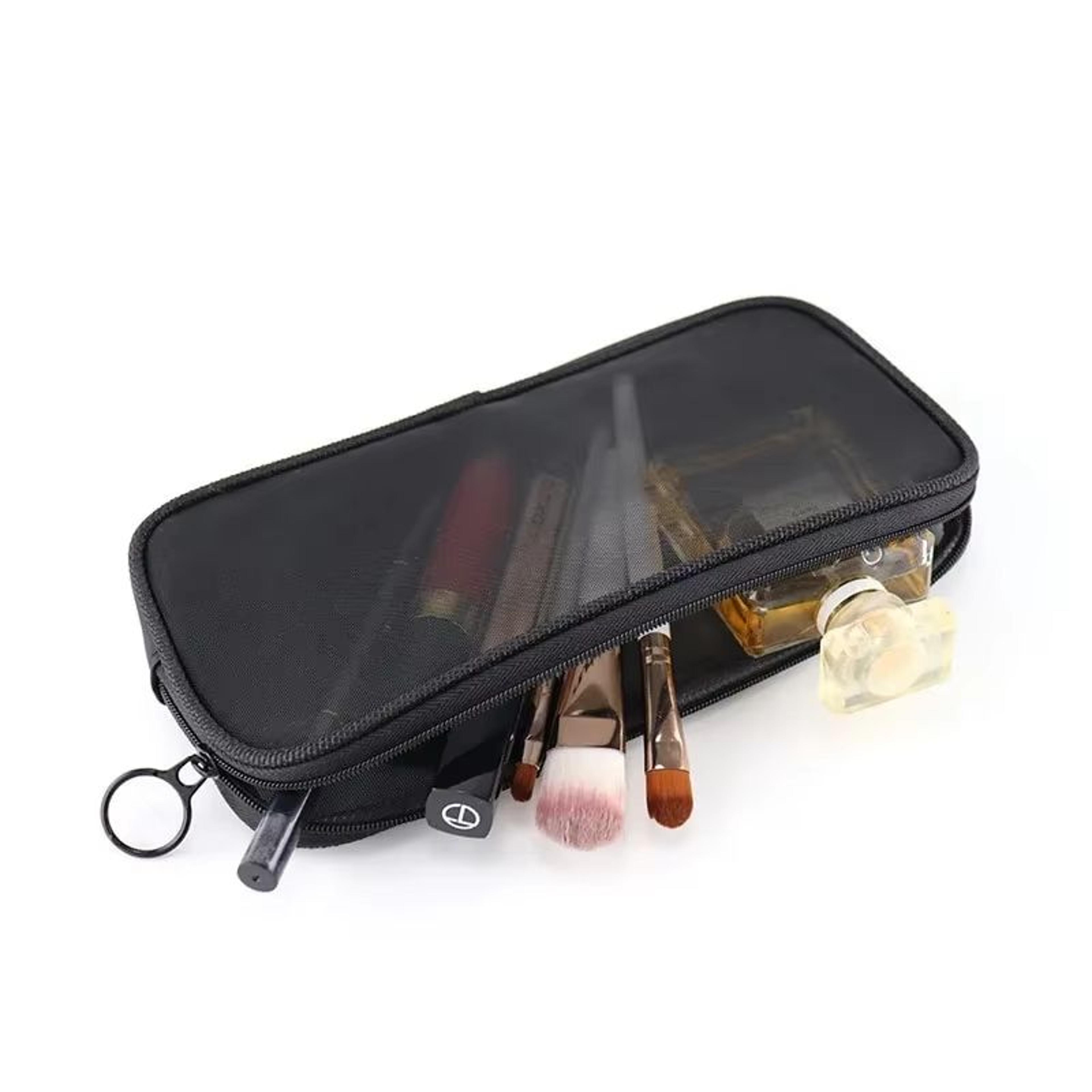 mesh transparent cosmetic and travel toiletry bag organizer