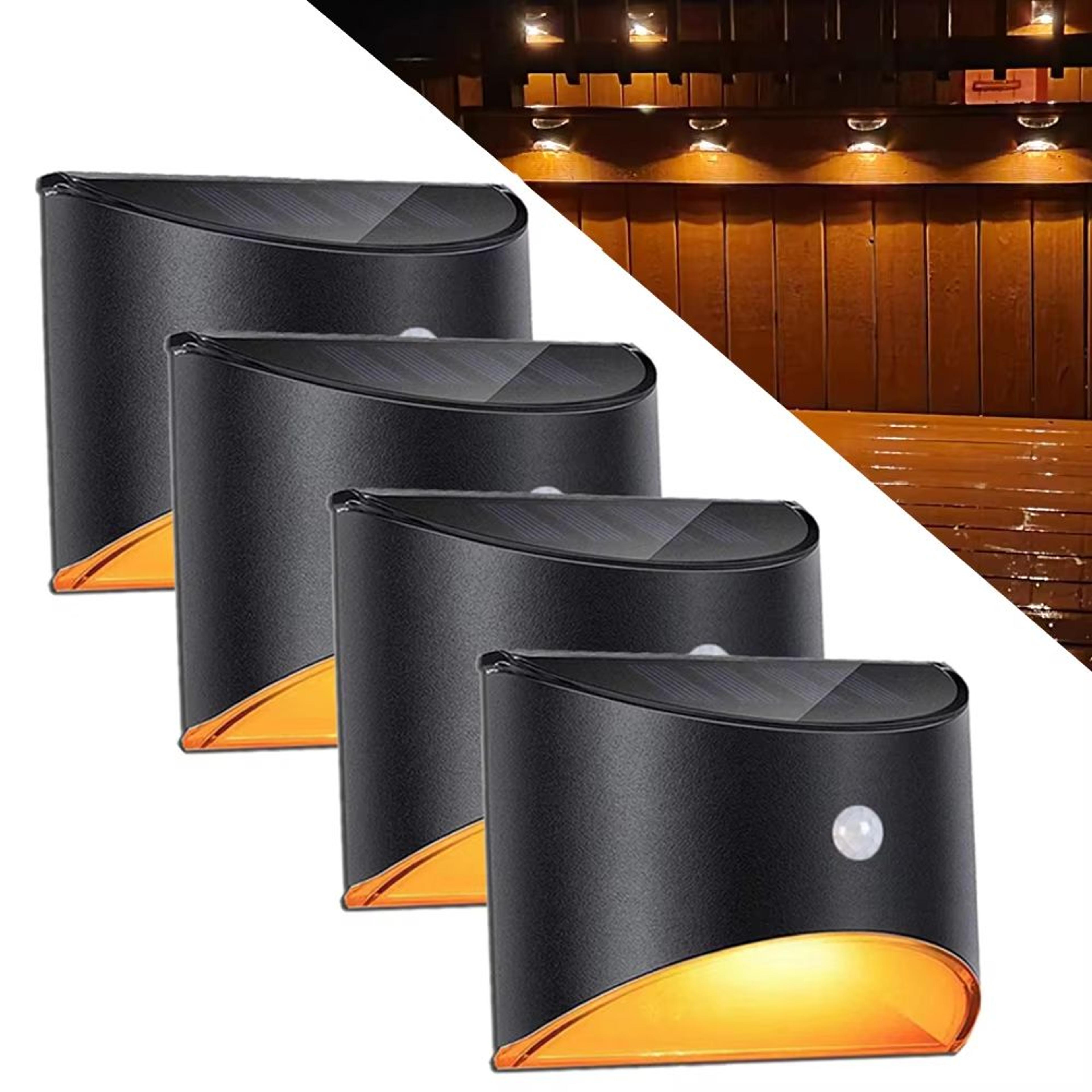 solar motion sensor led step wall light for outdoor pathways and gardens