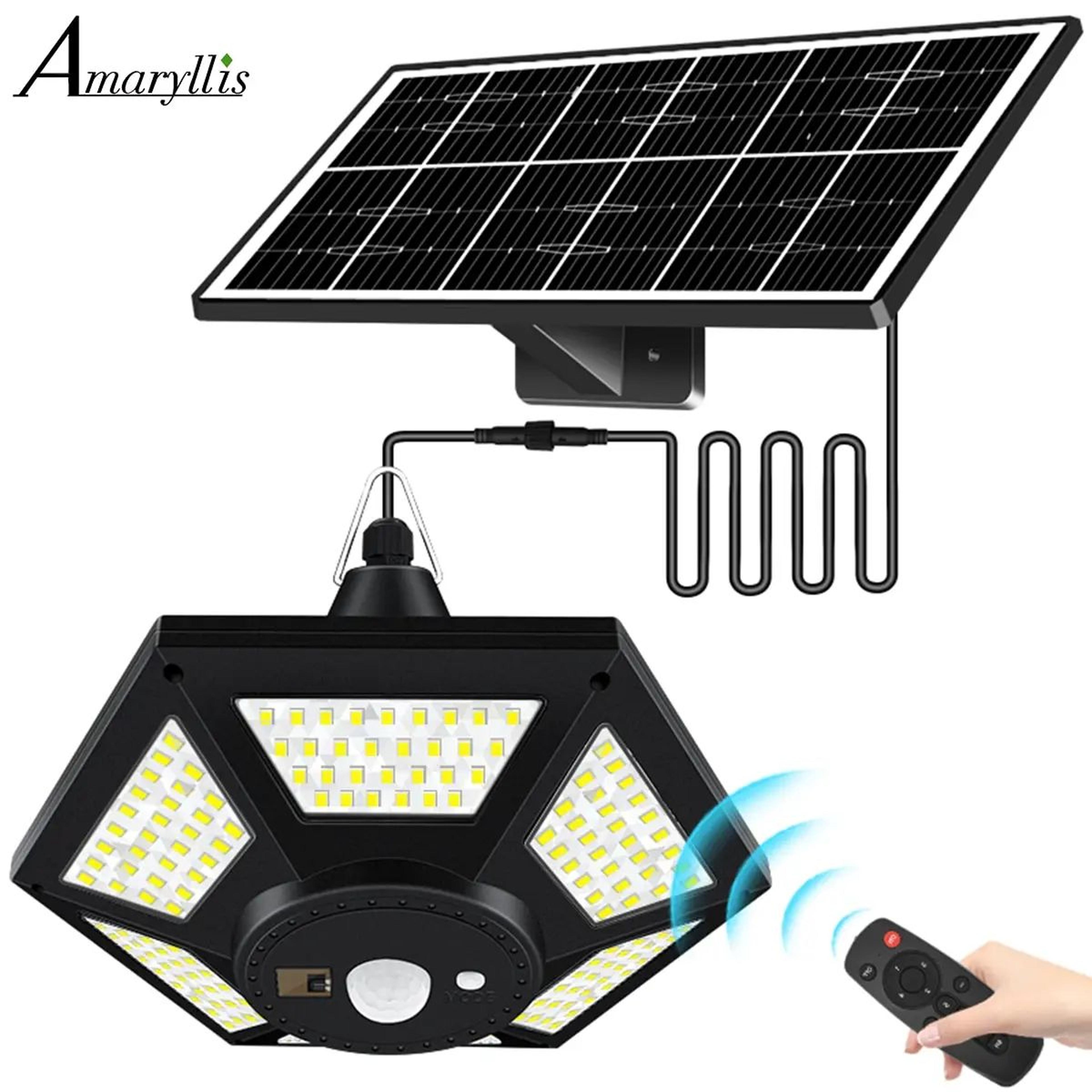 180 led solar pendant shed light 1000 lumen remote control motion sensor lamp