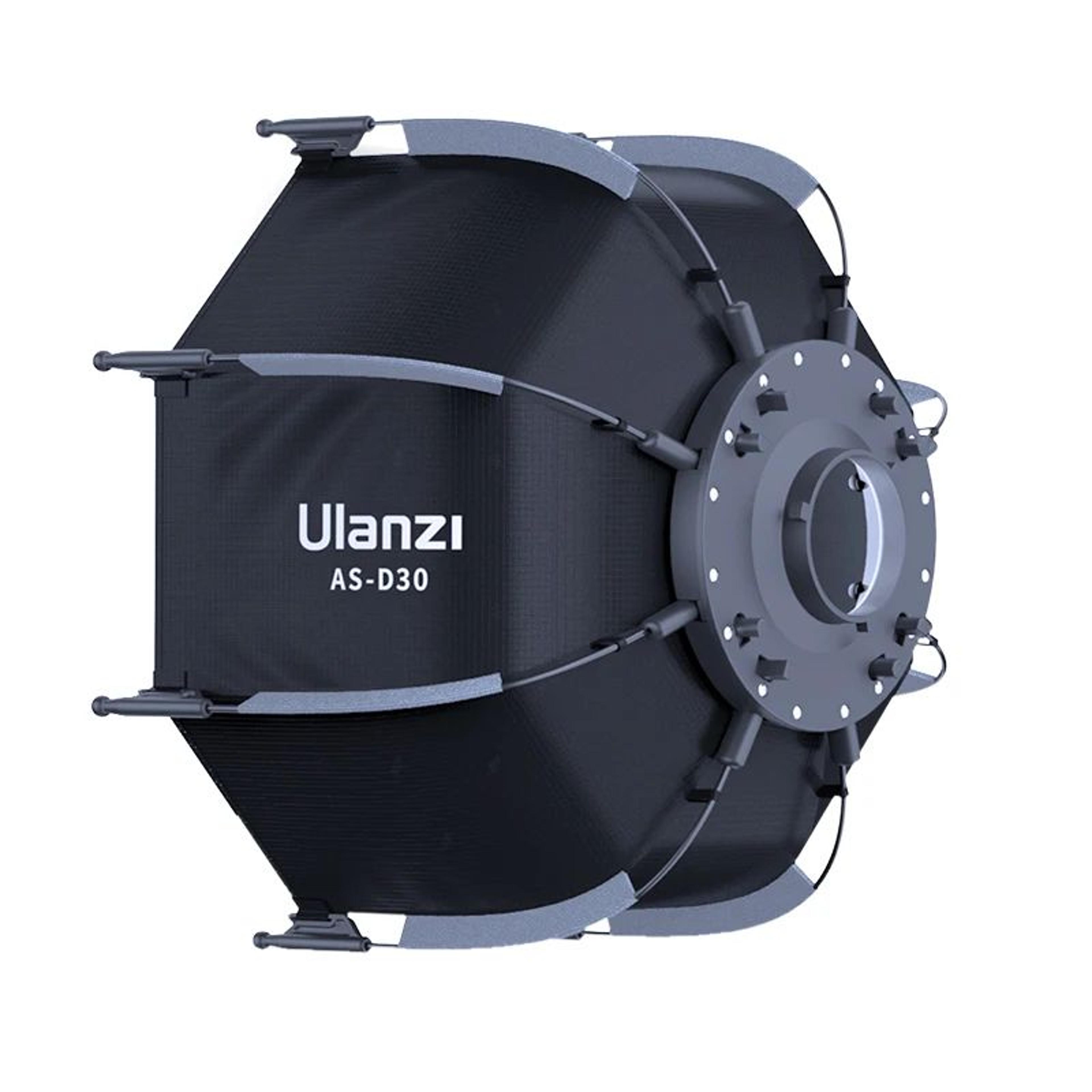 ulanzi as-d30 11.81in octagonal softbox with mini bowens mount for 40w cob video lights