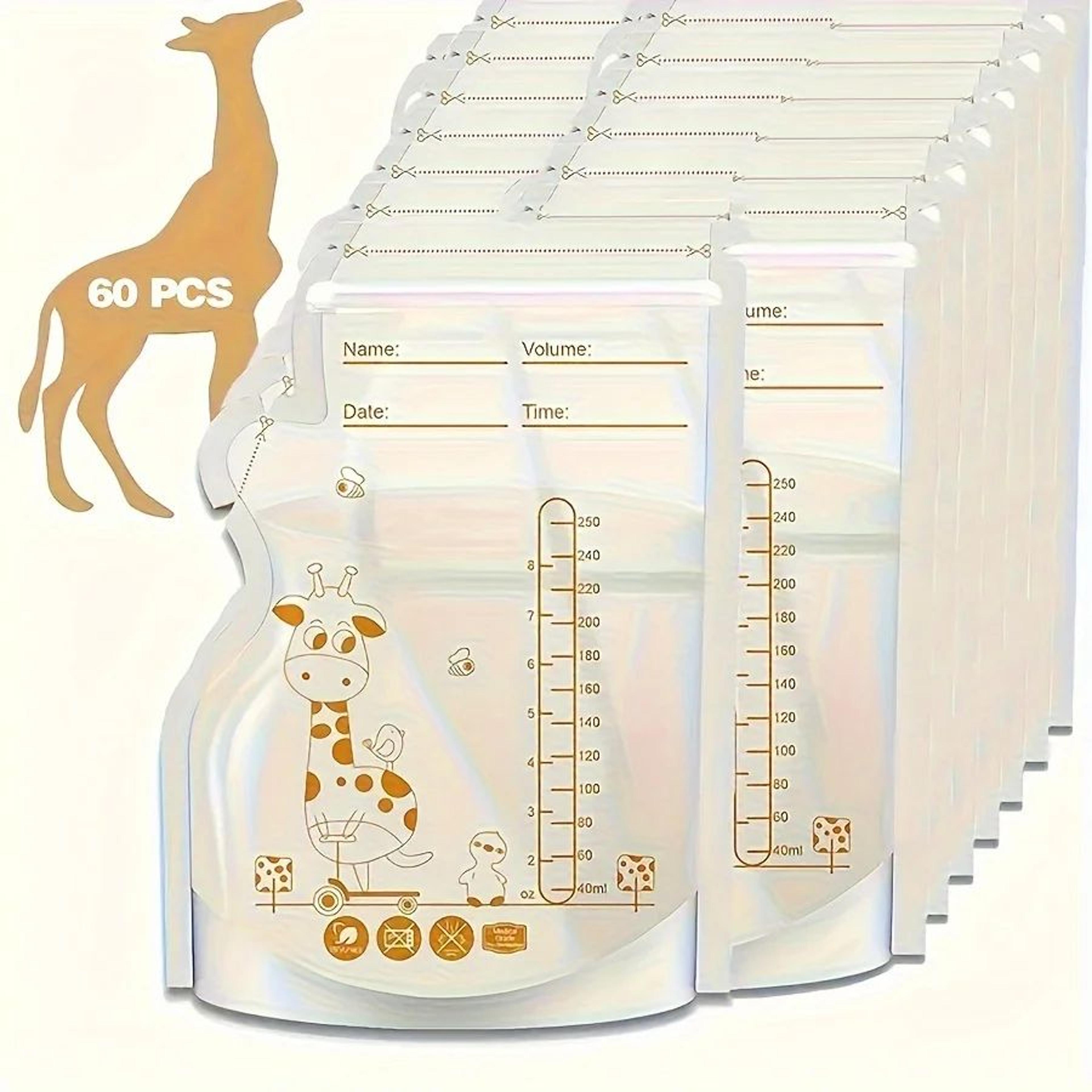 breast milk storage bags with double-seal & easy pour spout - 30/60/100 pack (8 oz/250 ml)
