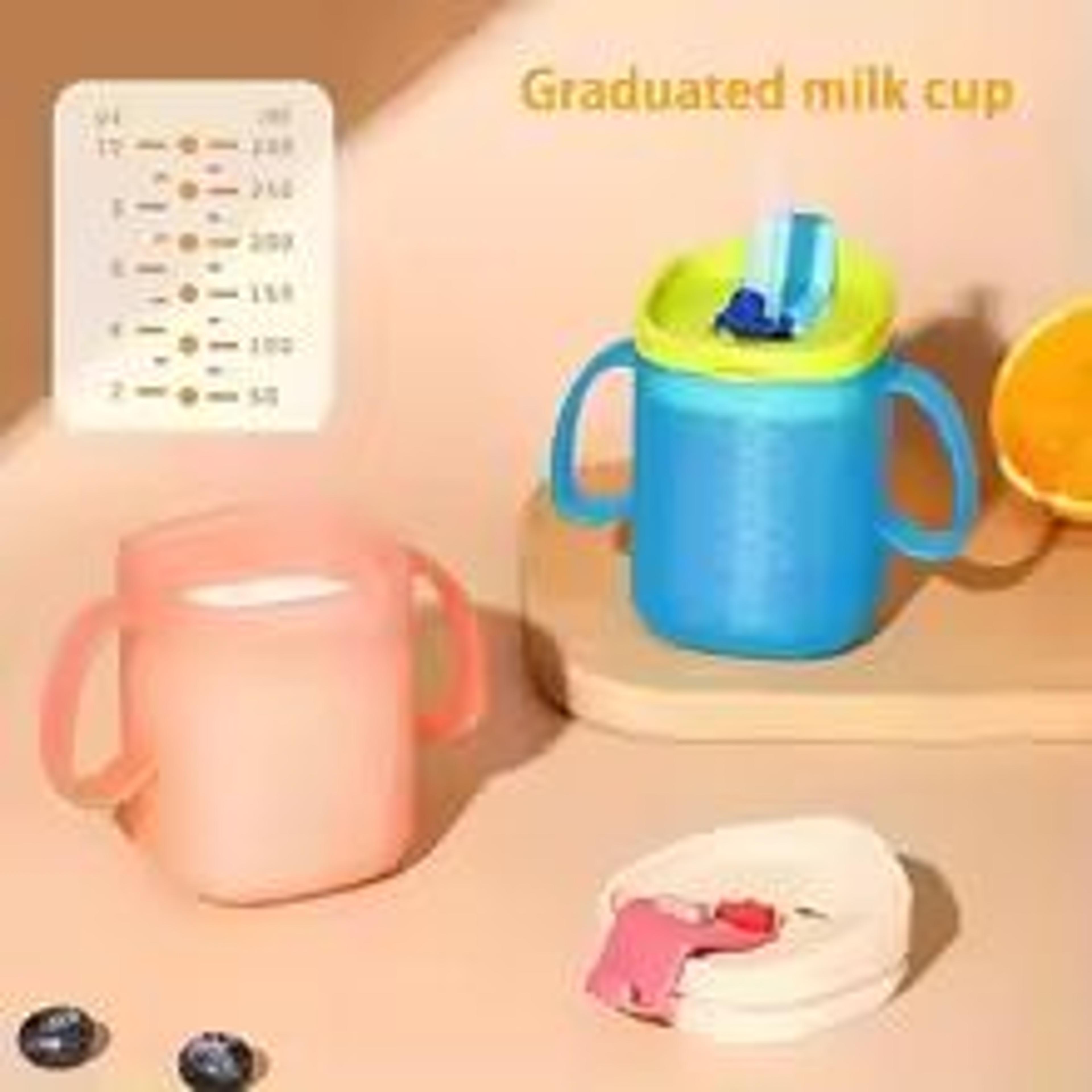 3-in-1 kids learning cup with straw, sippy lid, and open top