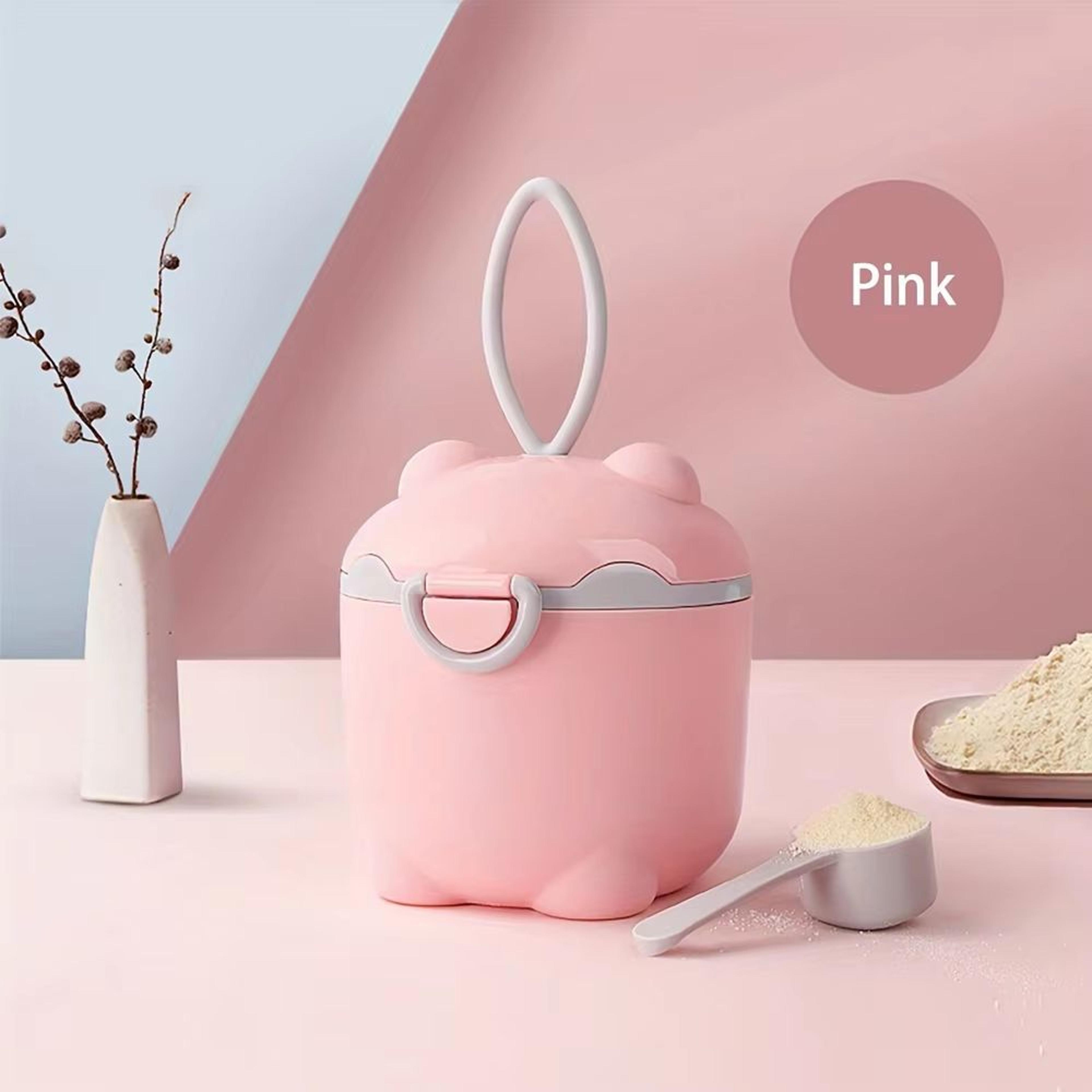 portable cartoon milk powder container with spoon for baby feeding