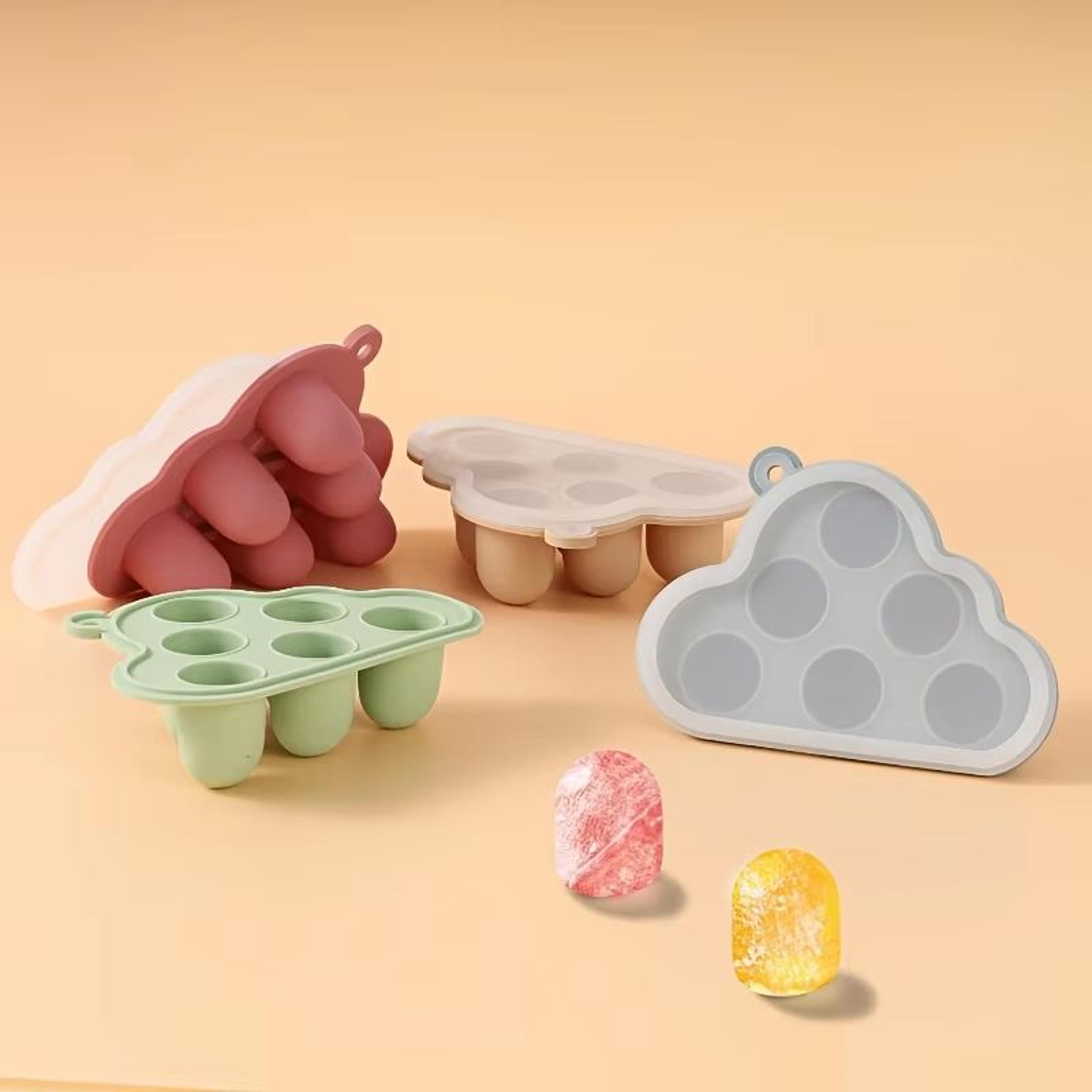 mini silicone baby freezer food tray with lid for fruit, veggies, and breast milk