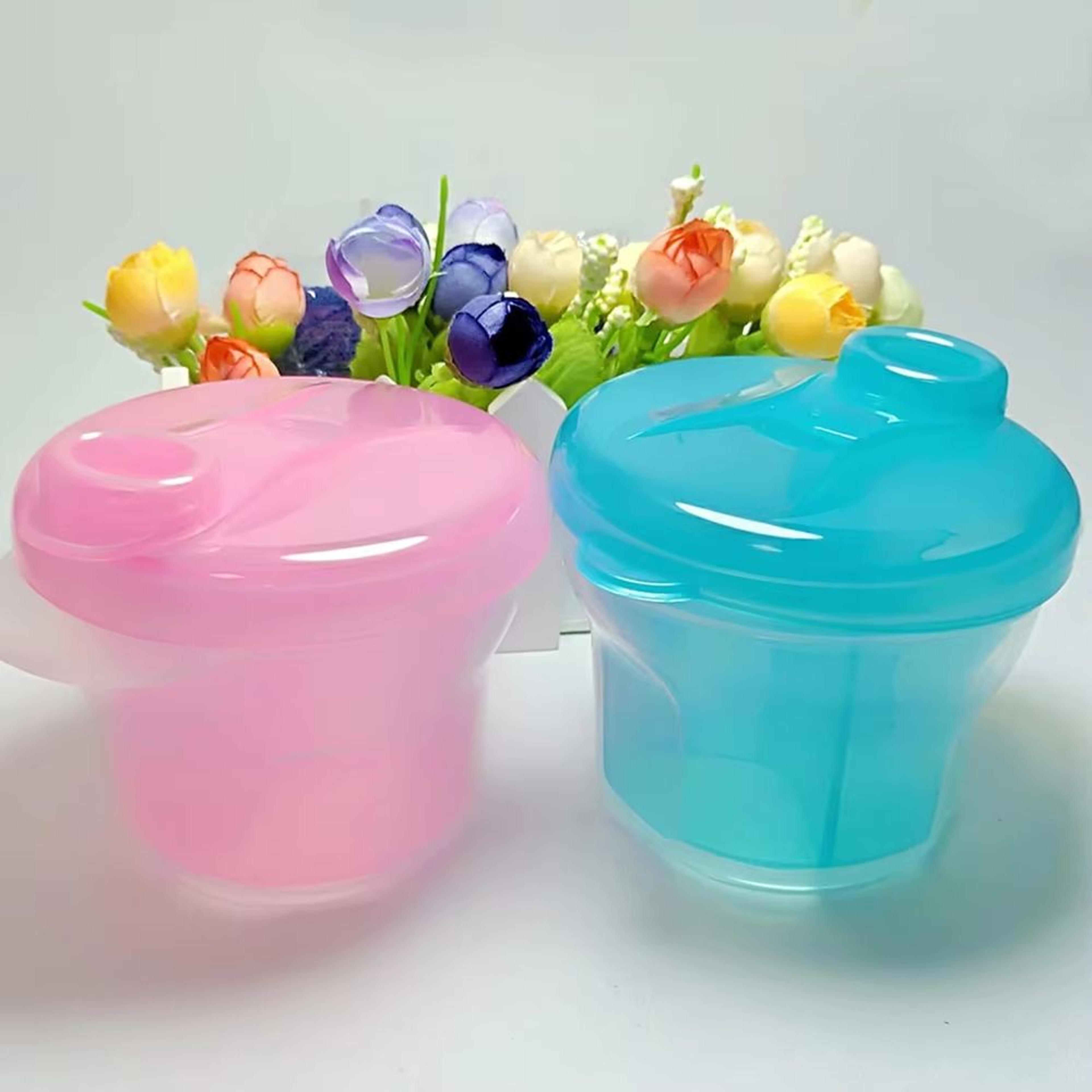 rotating double-layer 3-grid baby milk powder container and travel snack box