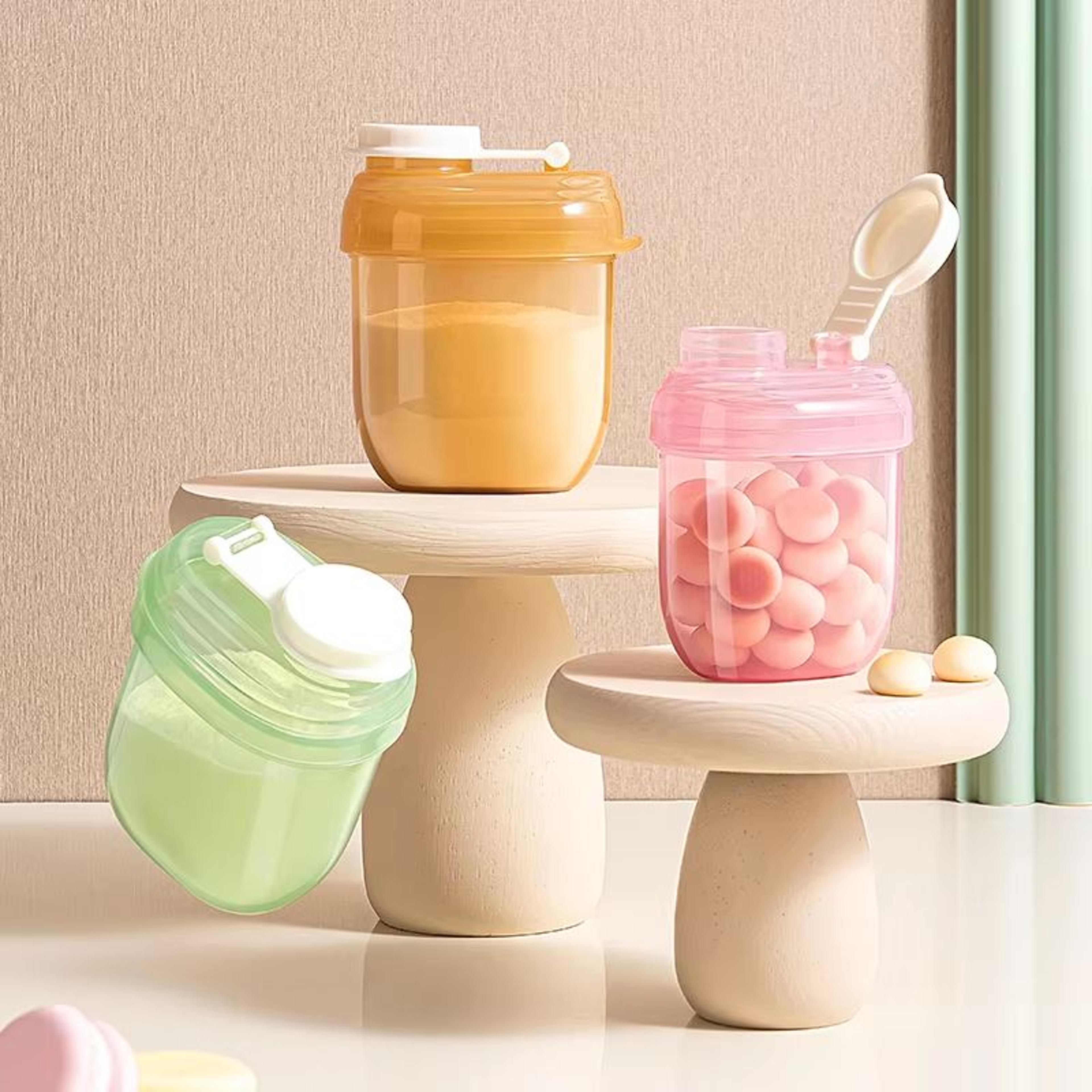 mini portable 3.04 fl oz travel baby formula dispenser and milk powder container