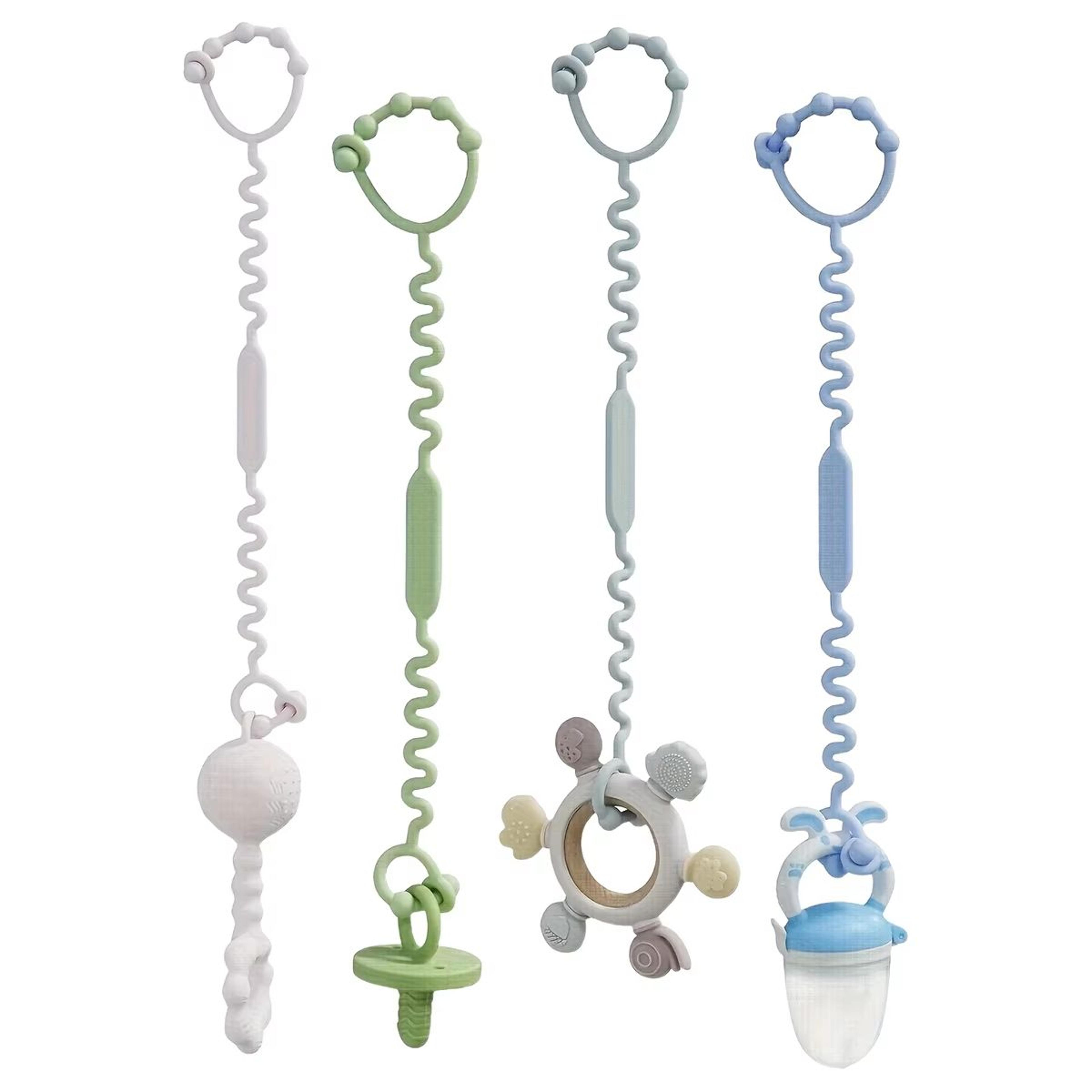 baby adjustable silicone pacifier and bottle chain holder (1pc/4pcs set)
