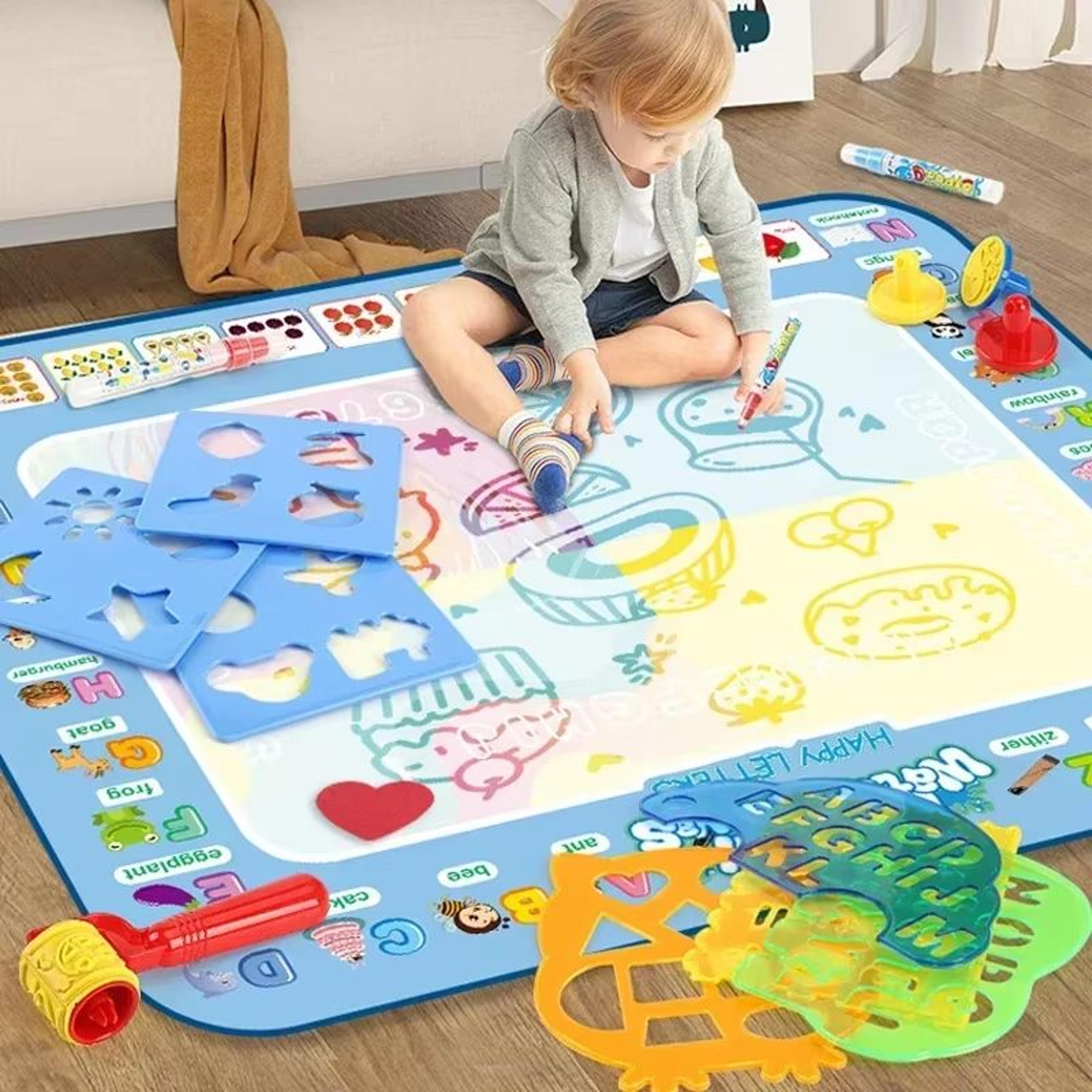 montessori magic water drawing mat 39.37x31.50in with reusable water pen