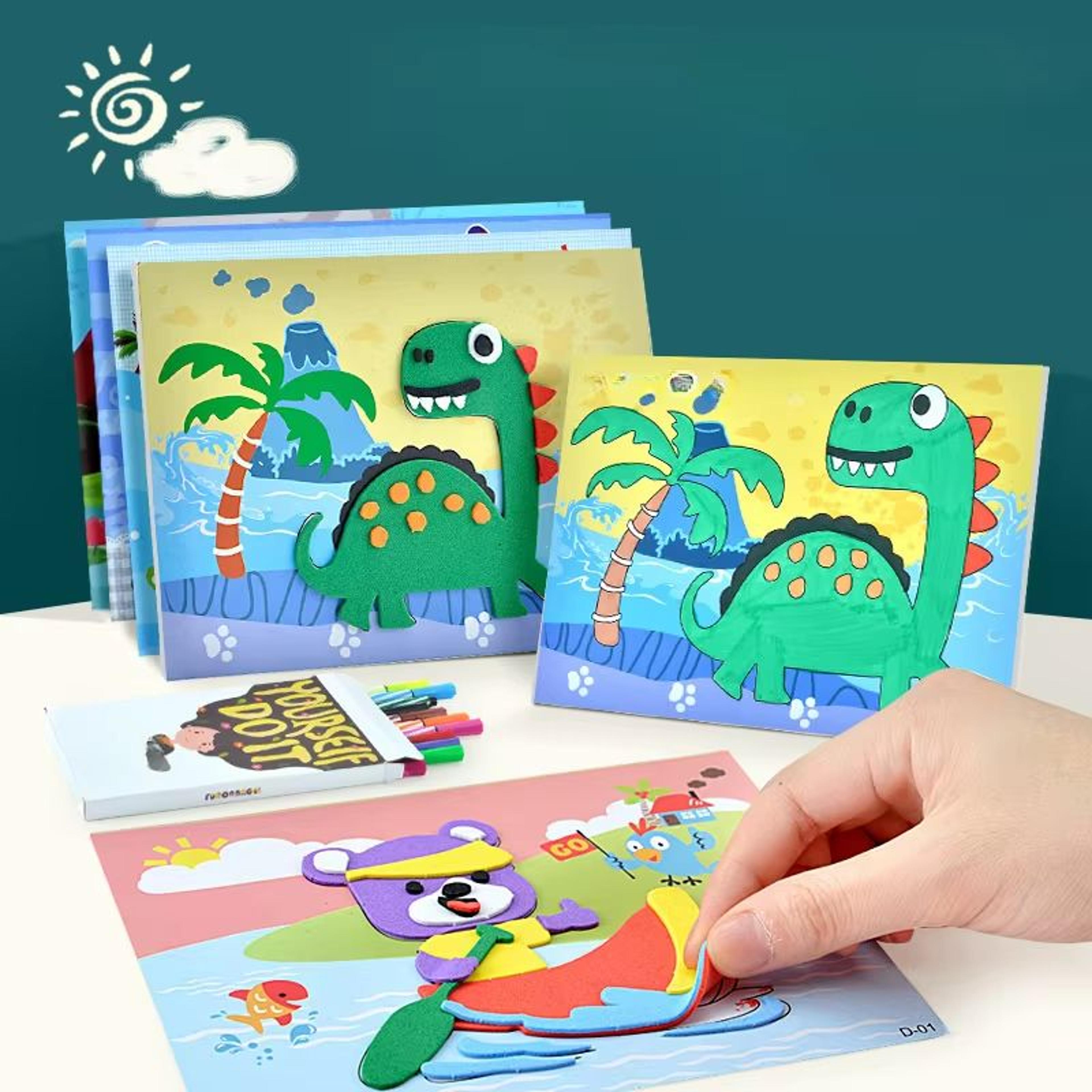 craftzoo 10-piece 3d eva foam sticker puzzle set – cartoon animal diy craft kit