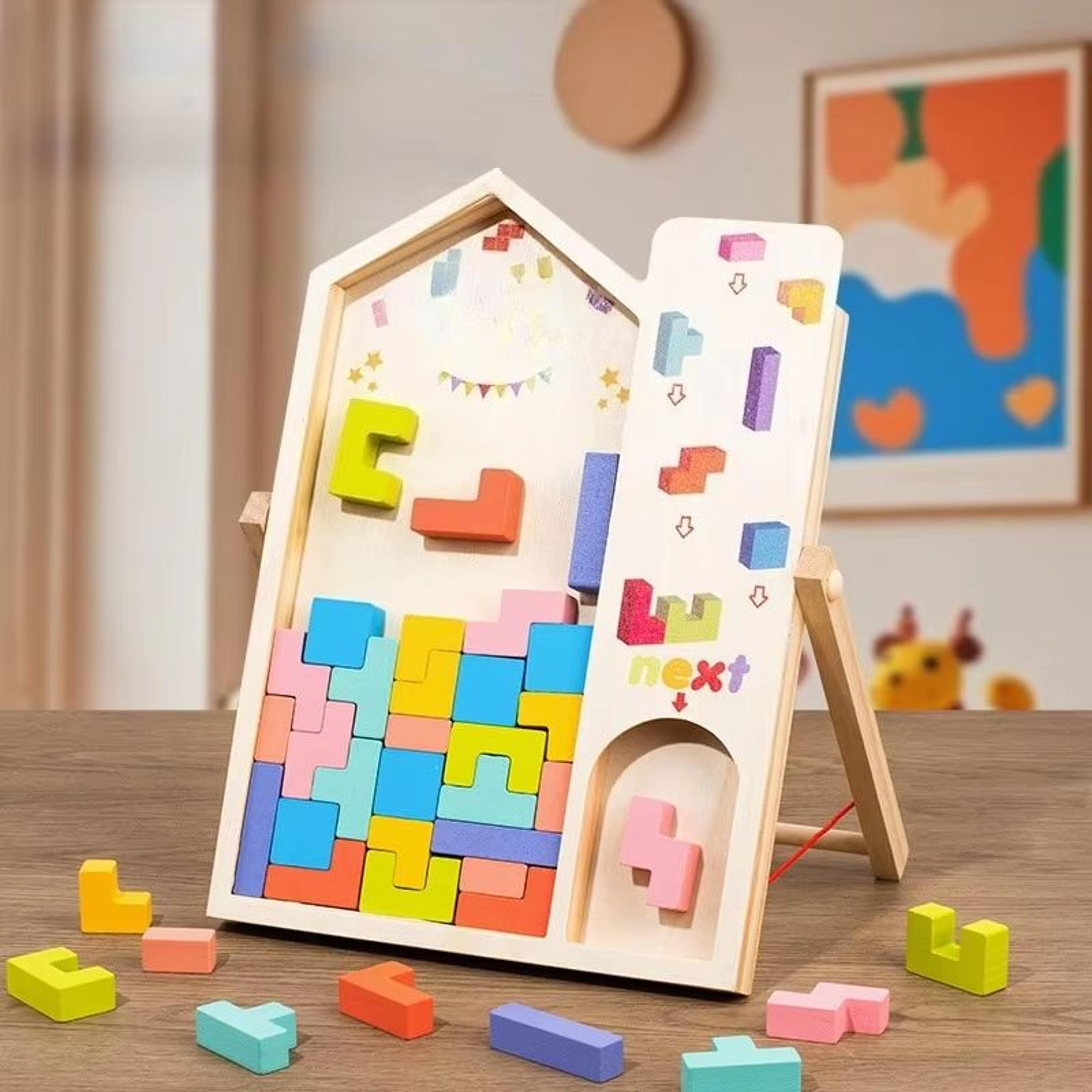 woodlandblocks 3d wooden puzzle building set - early logic training toy