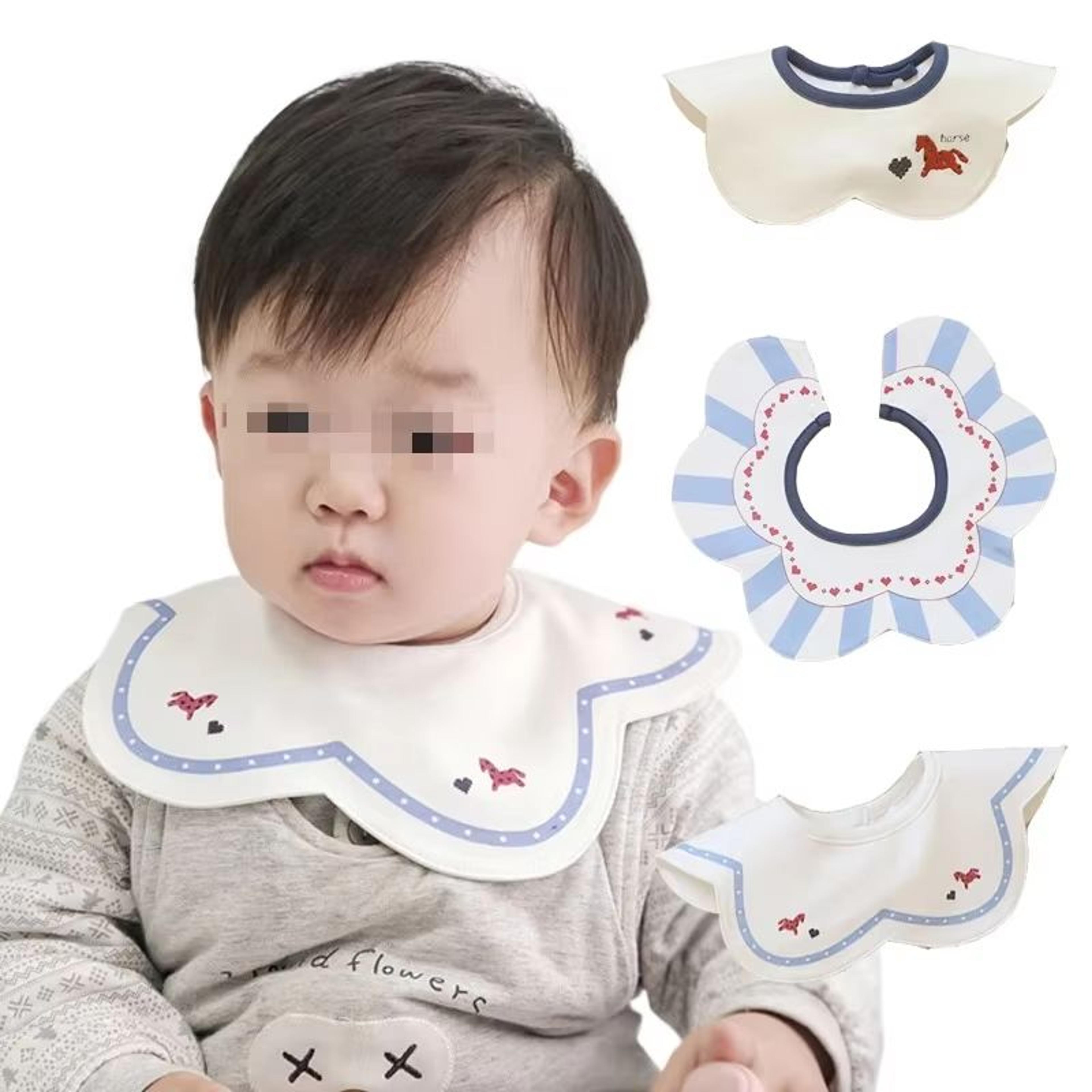 petalsoft 3-piece cotton gauze baby feeding bibs & drool towels