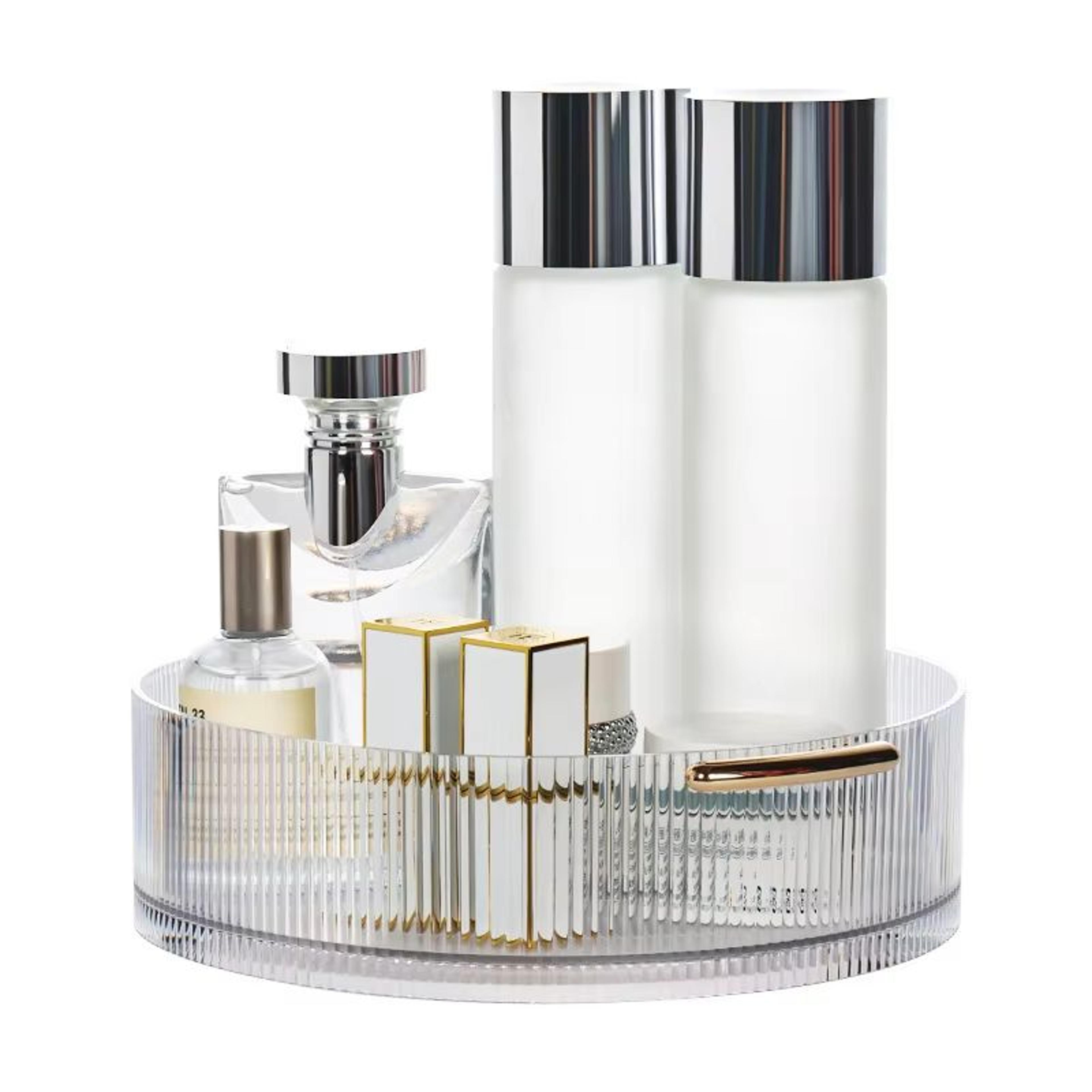 spinclear 360° rotating cosmetic storage box - large capacity transparent turntable organizer