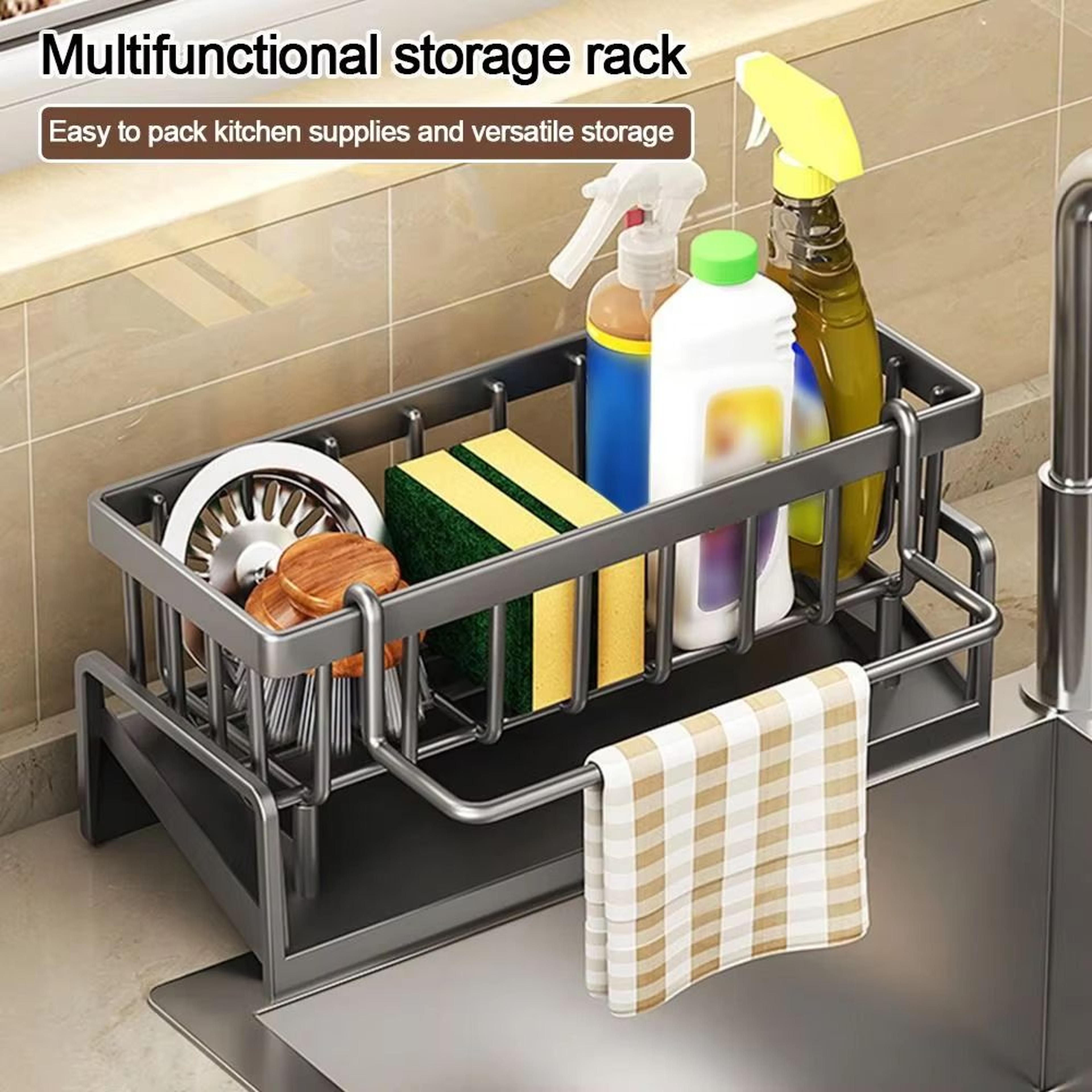 durable self-draining kitchen & bathroom sink storage rack