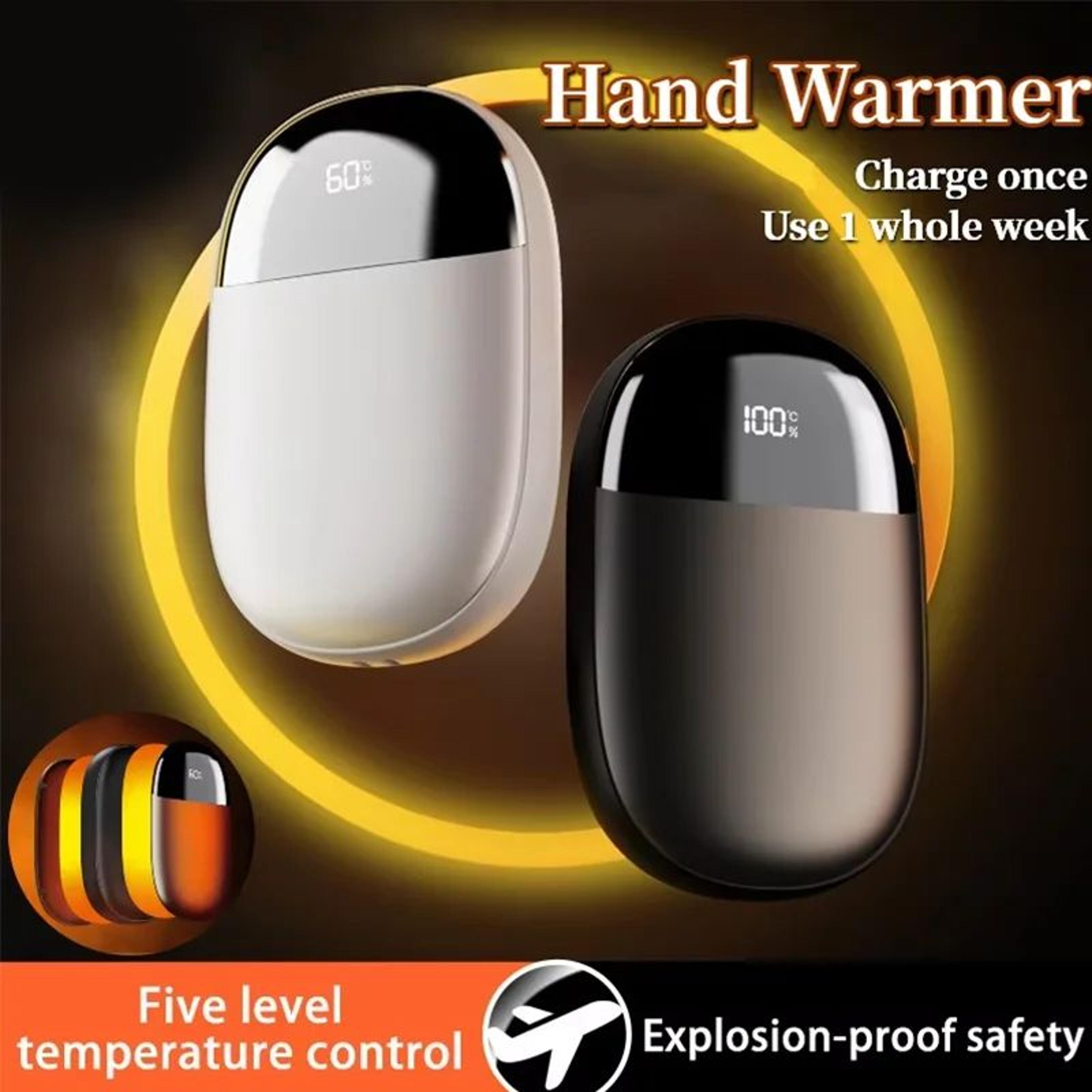 portable digital hand warmer with adjustable temperature, double-sided heating and large capacity battery