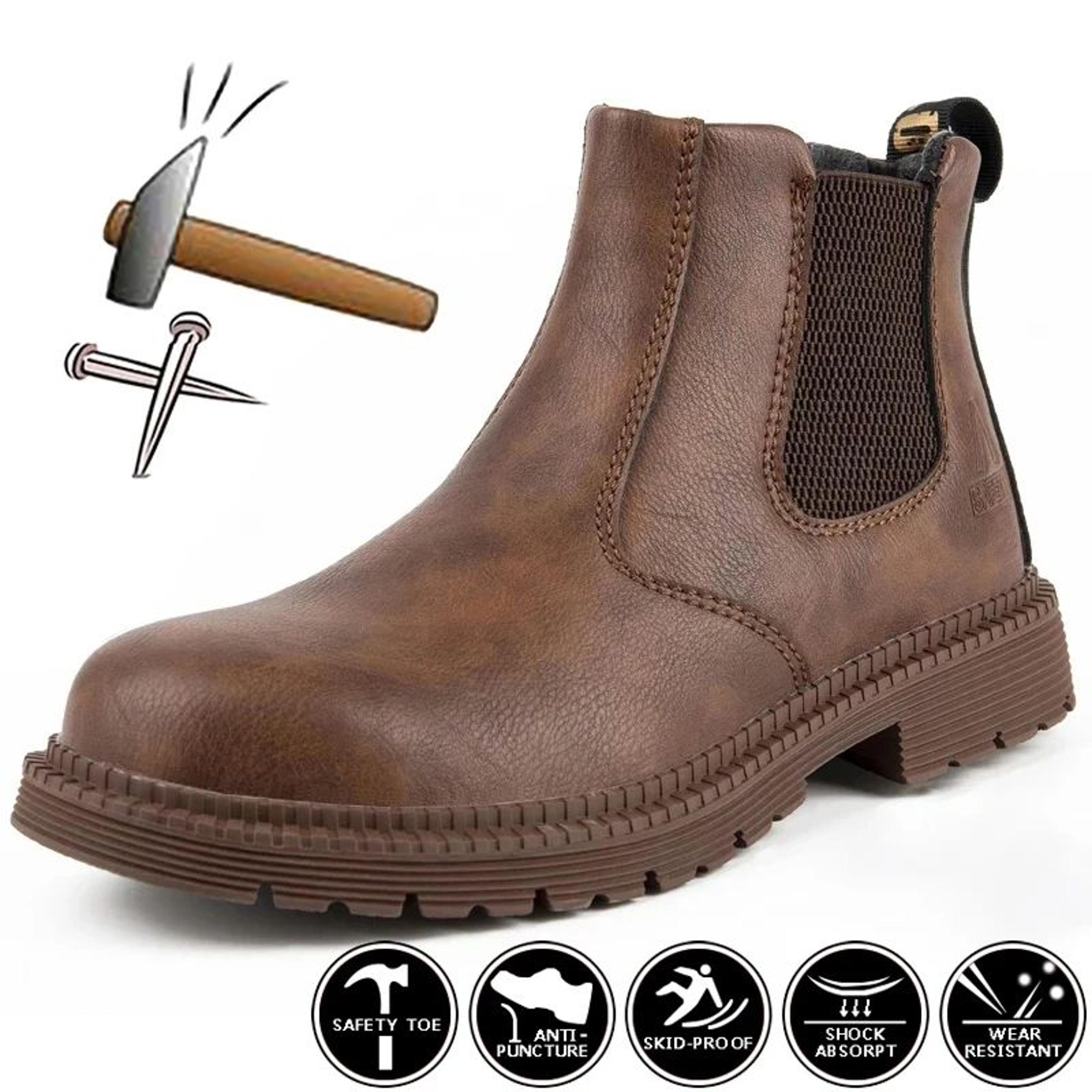 titanshield waterproof leather work and safety boots for men