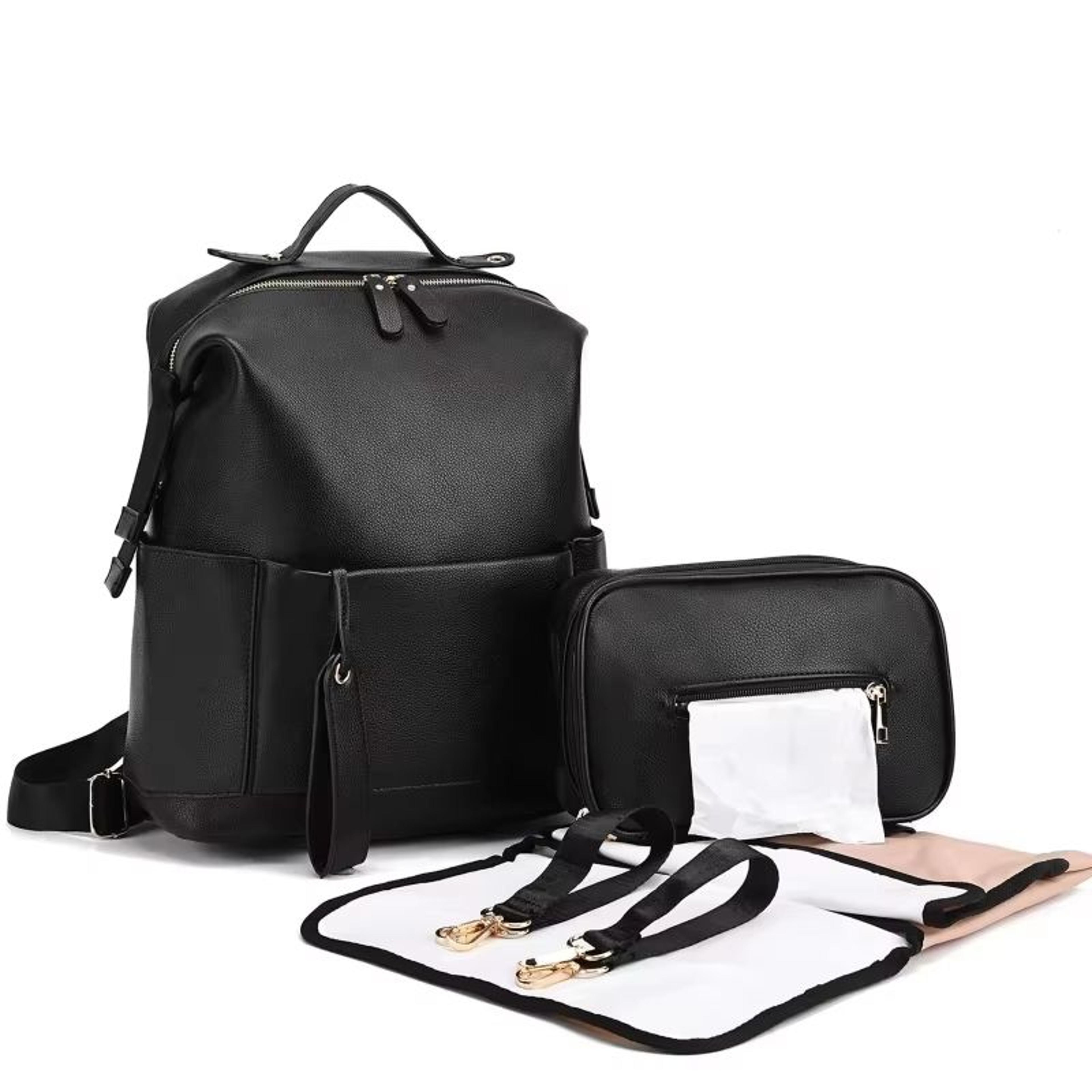 mamapro multifunction leather diaper backpack for moms and dads