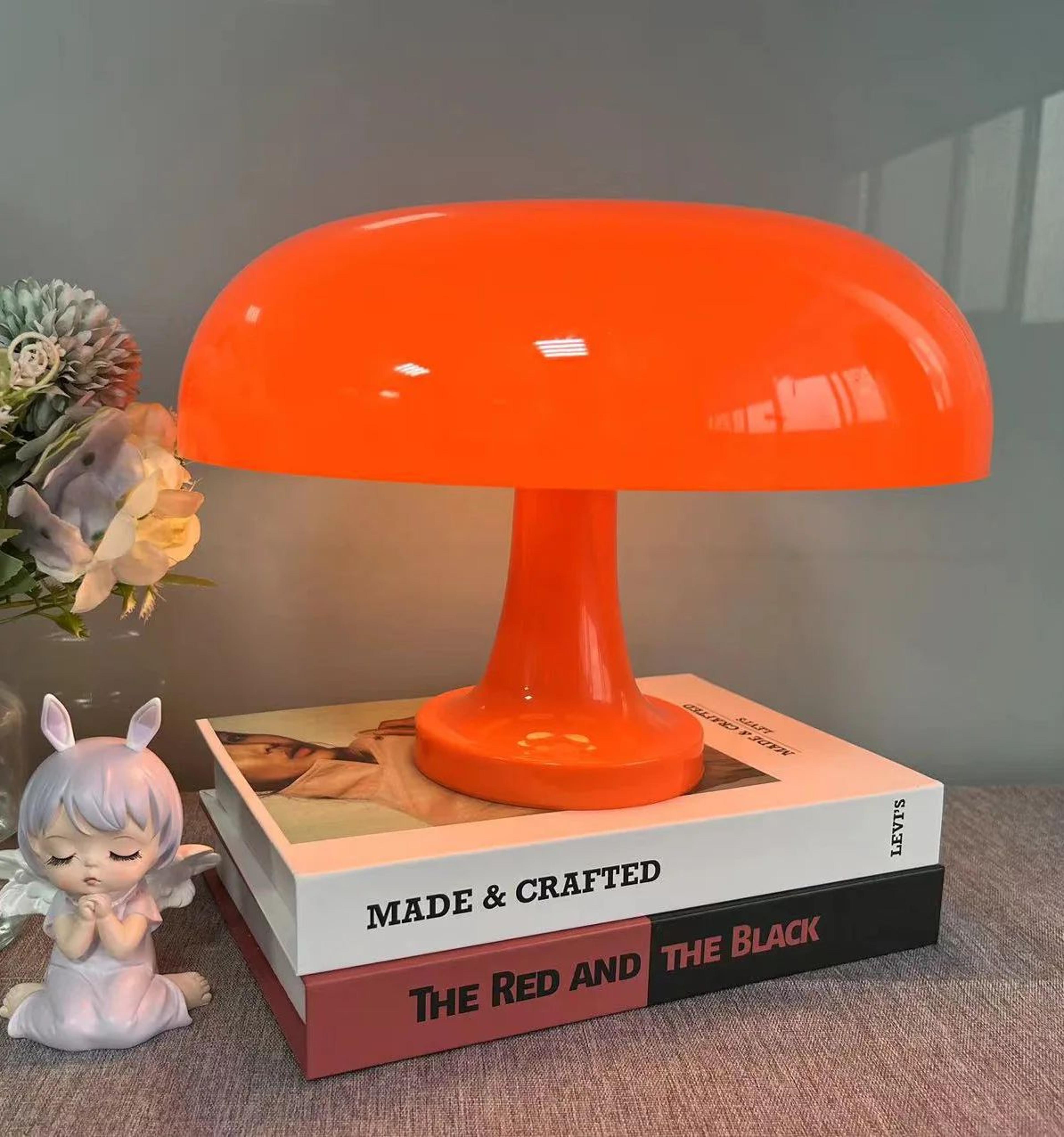 minimalist modern orange mushroom table lamp danish designer style
